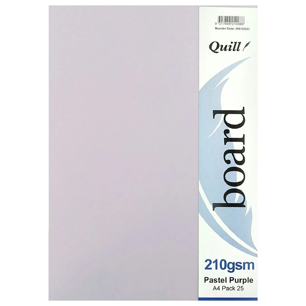 3 Quill A4 Board 210gsm Pastel Purple 25 Pack, 3 of 3