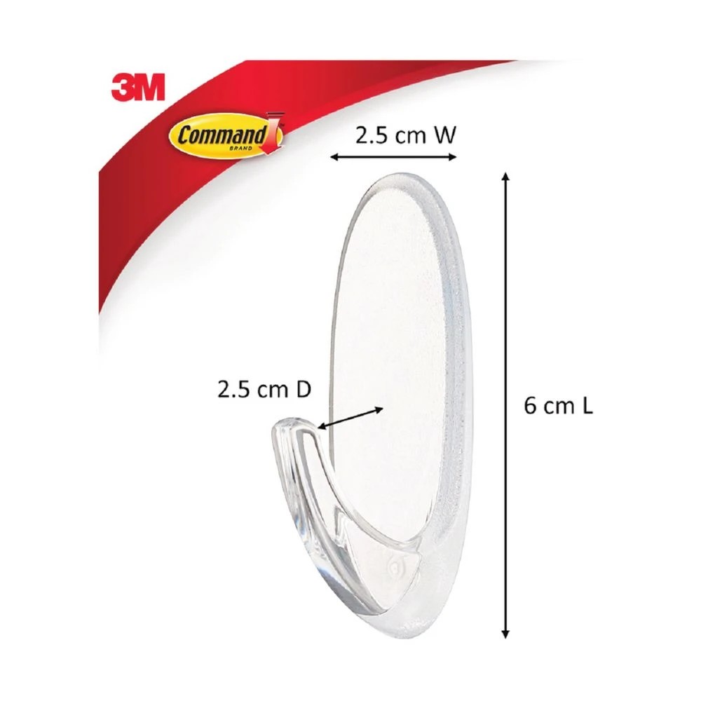 2 3M Command Medium Clear Hooks With Clear Strips, 2 of 7