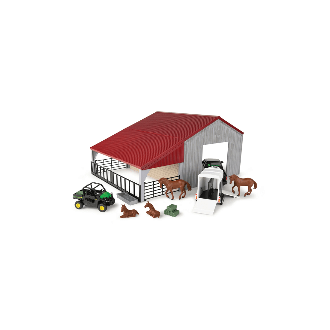 1 John Deere Weathered Barn Play Set With Pickup Horse Trailer 1 32 Scale 3 Years Plus. - Grey, 1 of 8