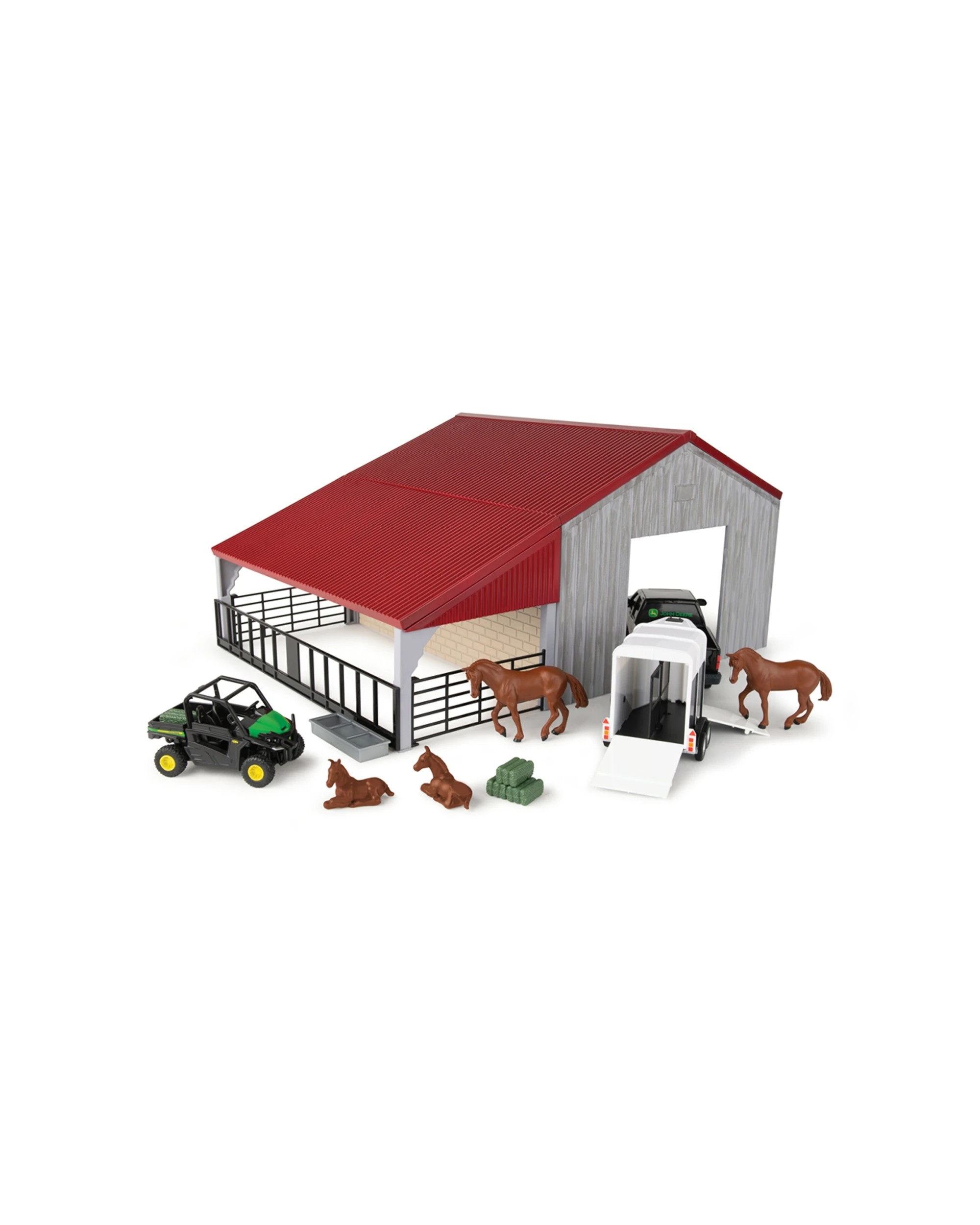 1 John Deere Weathered Barn Play Set With Pickup Horse Trailer 1 32 Scale 3 Years Plus. - Grey, 1 of 8