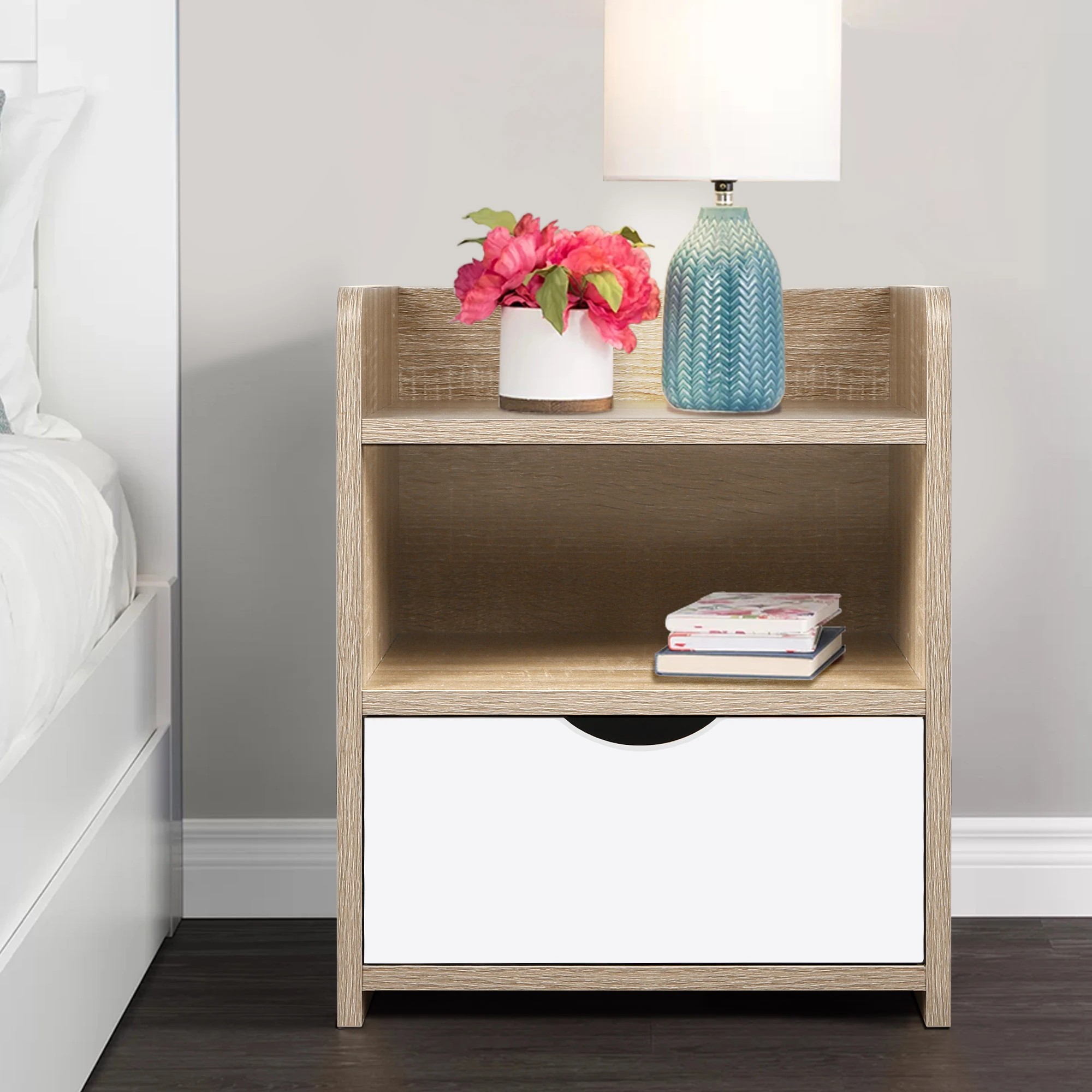 8 Alfordson Bedside Table Nightstand Storage Cabinet Side End Drawers - Oak, 8 of 10