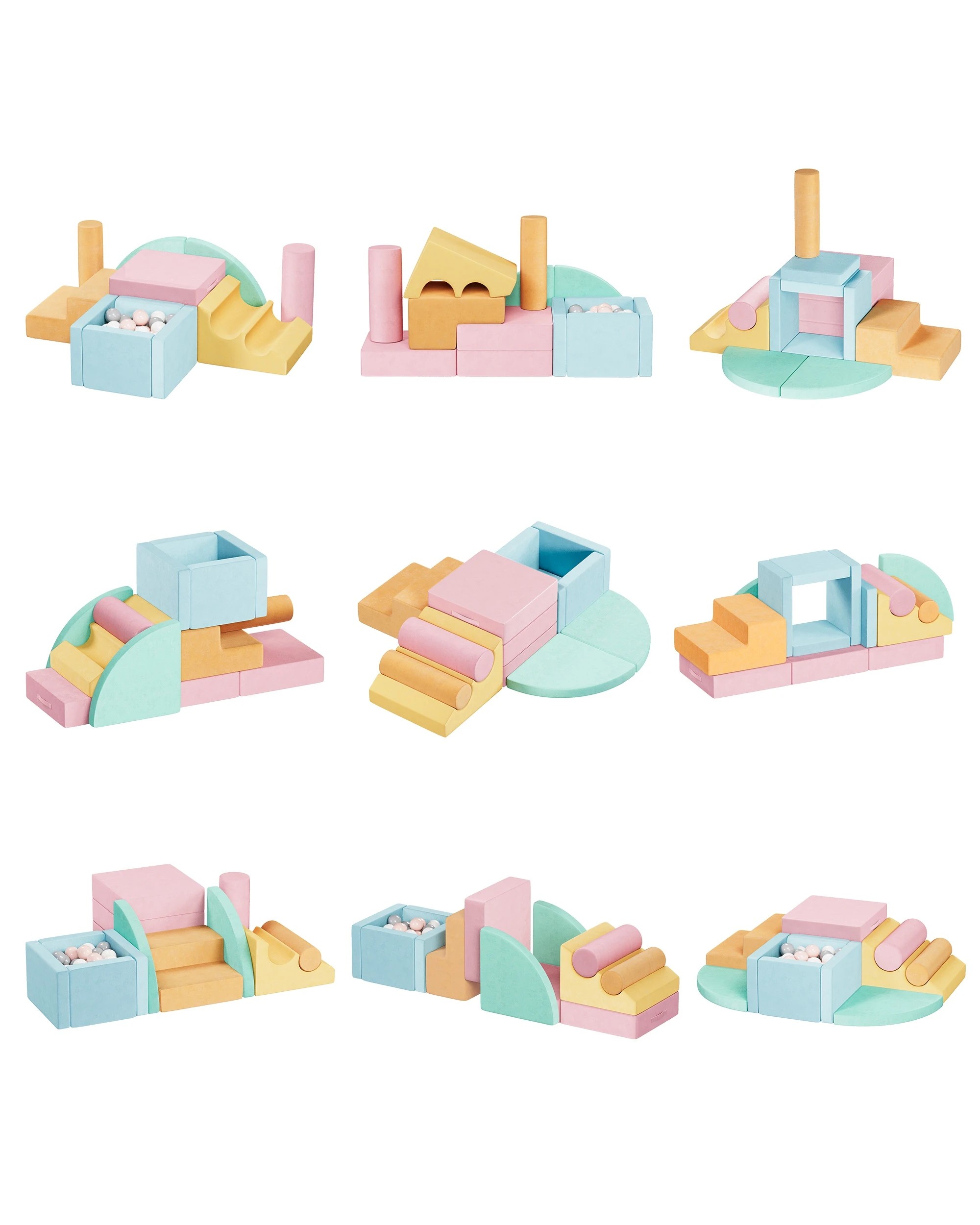 1 Advwin 12PCS Kids Climb & Crawl Foam Climbing Blocks Soft Play Set Climbing Toys, 1 of 8