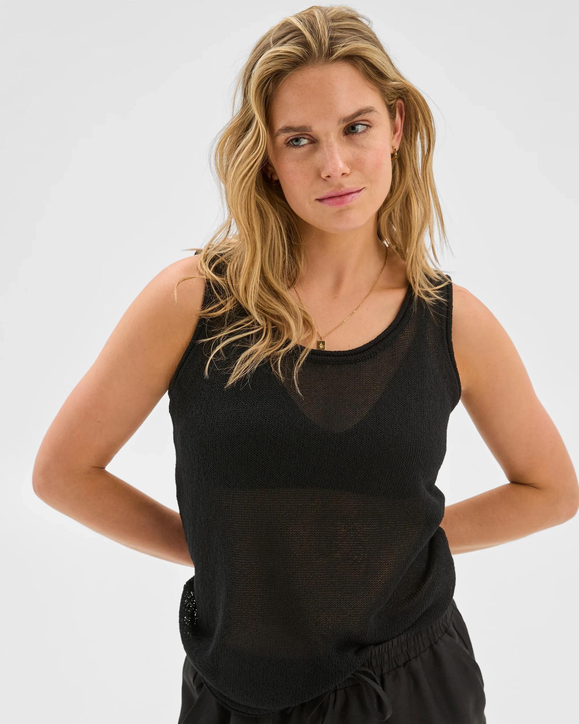 5 Slouchy Knit Tank Top - Lily Loves BLACK, 5 of 5