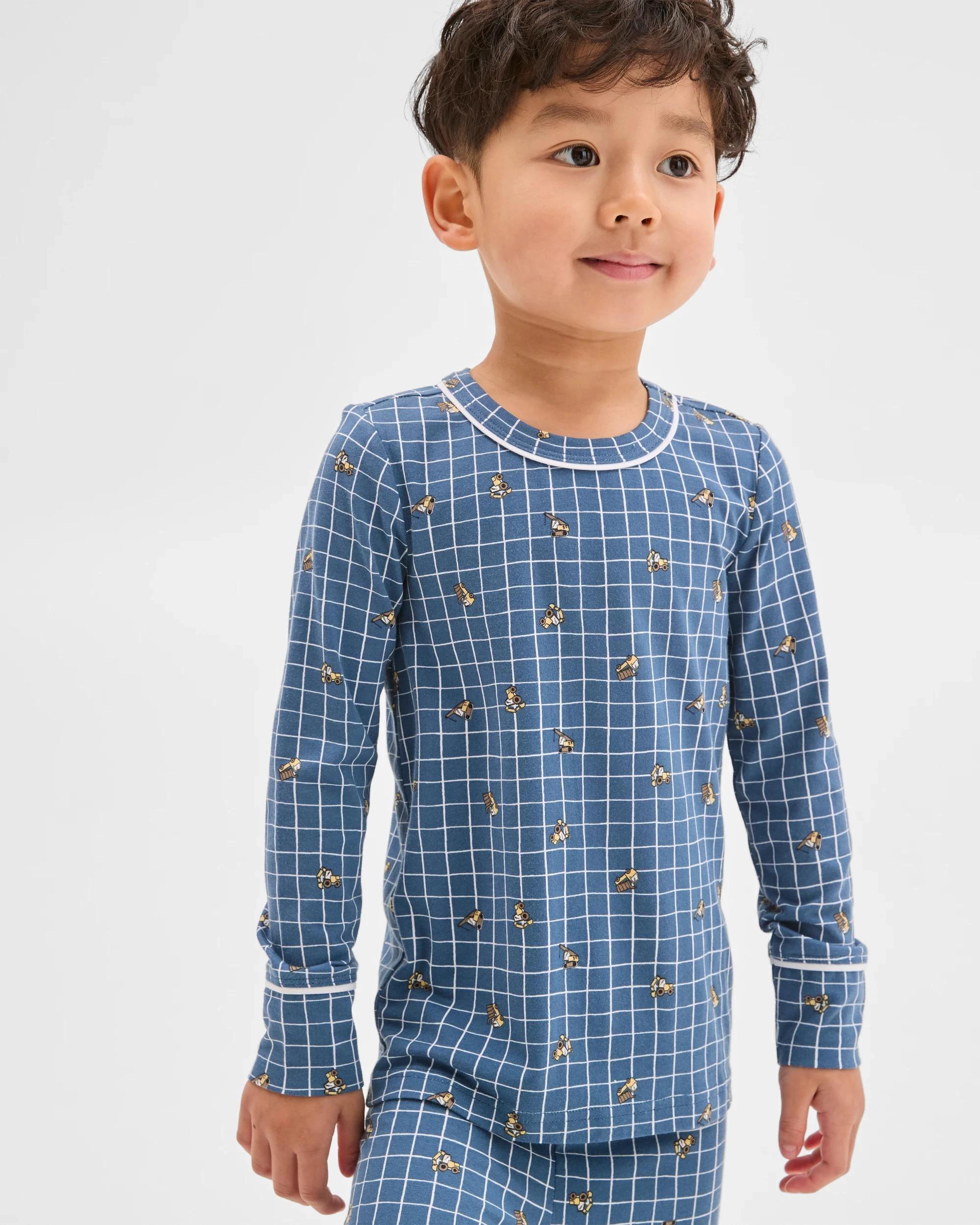 5 Target Kids Bamboo Younger Boys Long Sleeve Top and Pants Pyjama Set BLUE CONSTRUCTION, 5 of 10