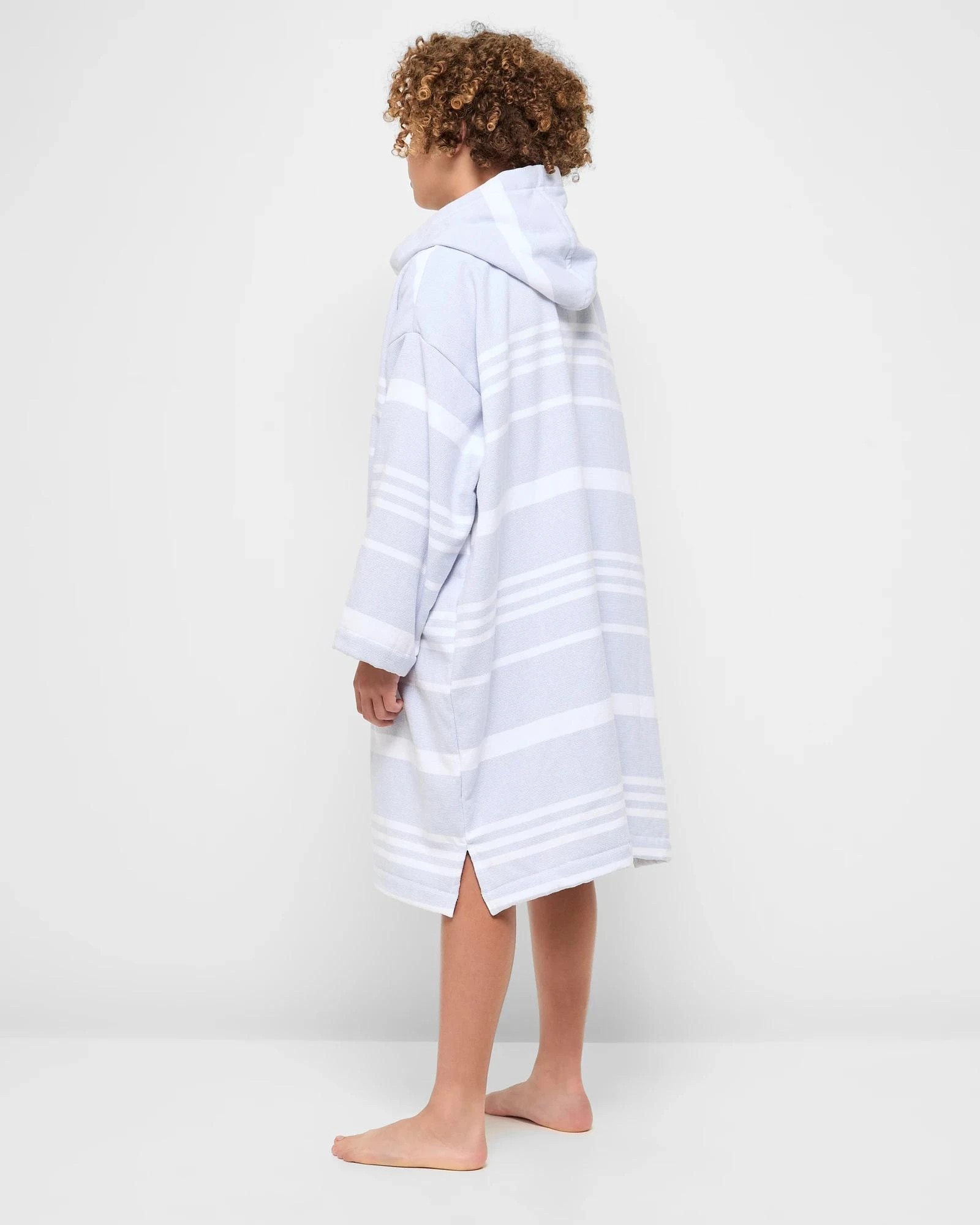 3 Target Henley Kids  Zip Thru Hooded Towel - Blue, 3 of 6