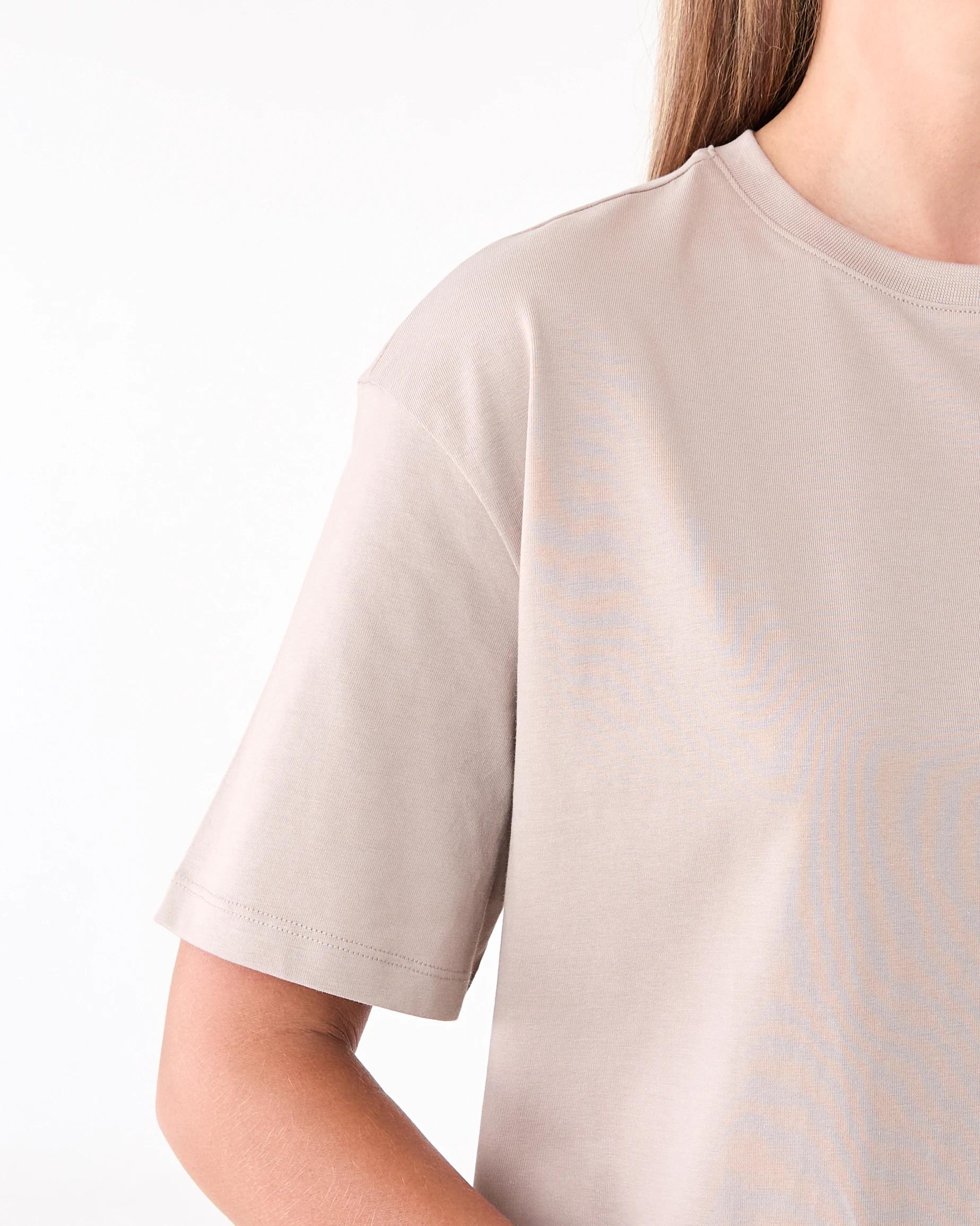 6 Short Sleeve Oversized Boyfriend T-shirt Grey Taupe, 6 of 6