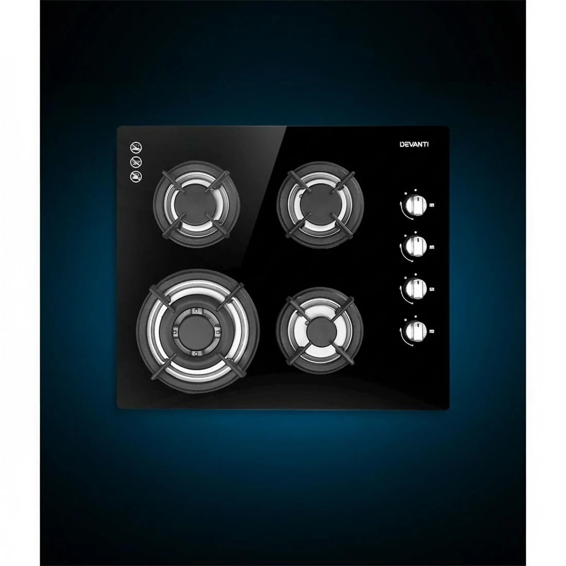 5 Devanti Gas Cooktop 60cm Stove Hob - Black, 5 of 7