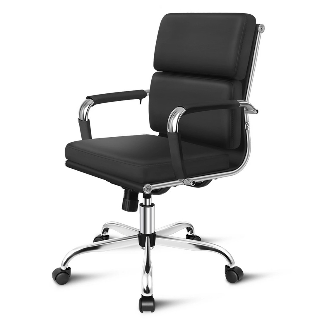 1 Alfordson Office Chair Ergonomic Paddings Executive Computer Work Seat Mid Back - Black, 1 of 10