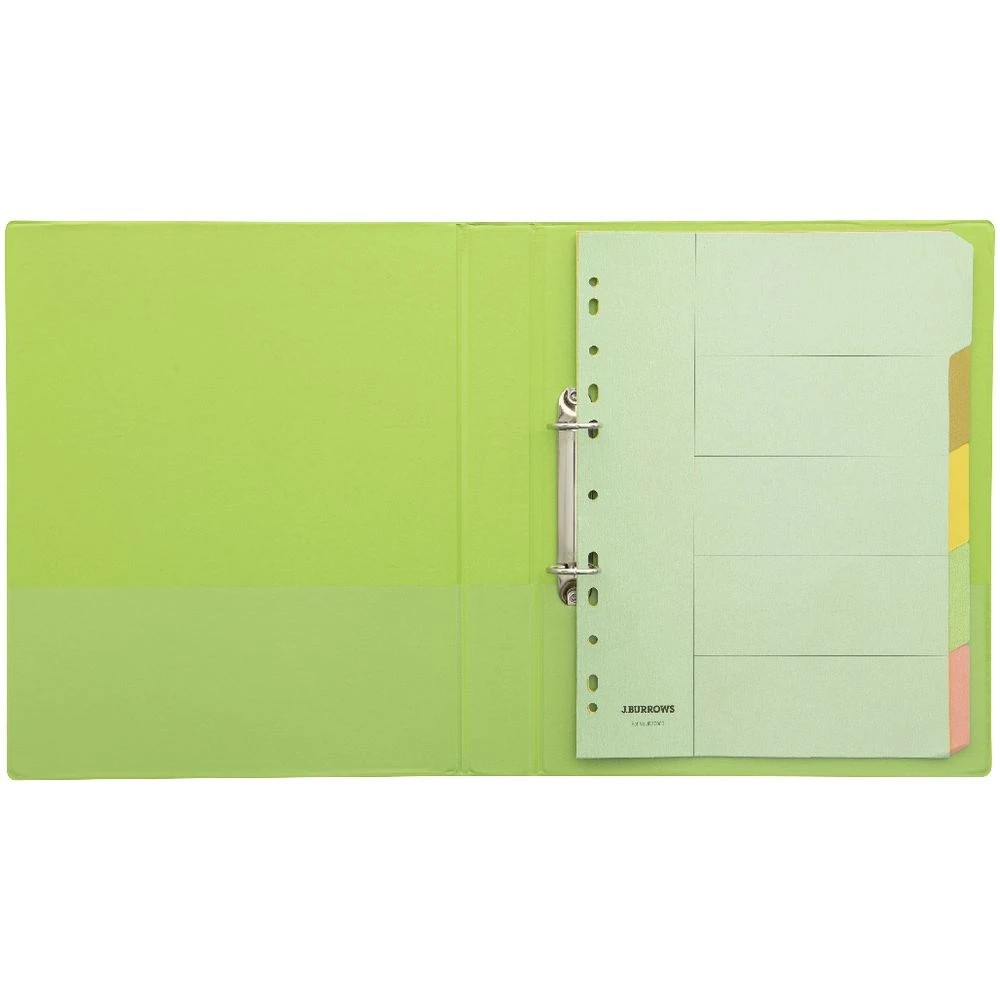 5 J.Burrows Insert Binder A4 2 D-Ring 25mm Green, 5 of 5
