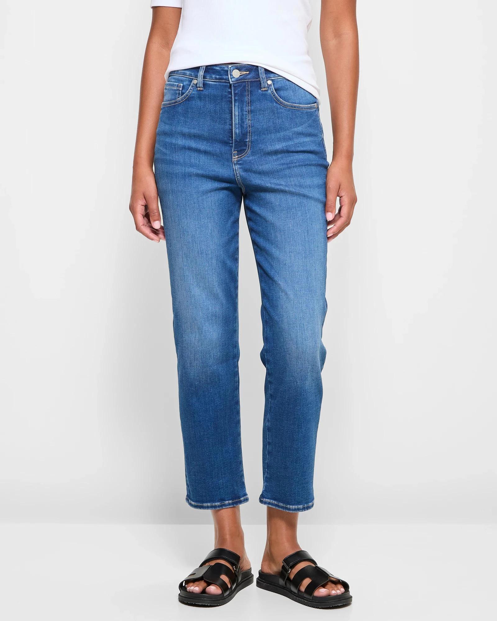 2 Target Super High Rise Crop Length Straight Denim Jeans - Shape Your Body AGED BRILLIANT BLUE, 2 of 10