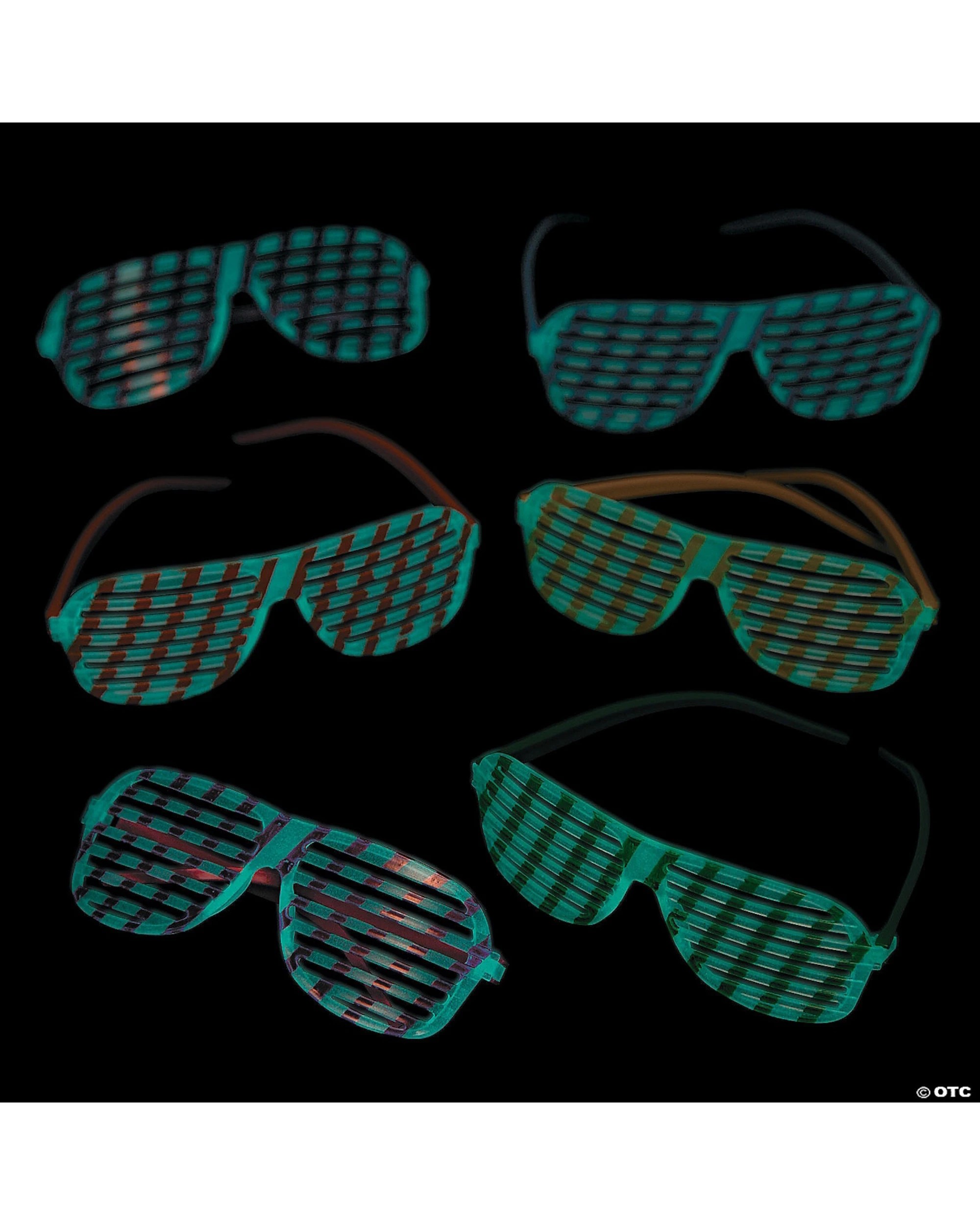 2 Partyrama Kids UV Glow In The Dark Shutter Shade Glasses Pack of 12 - Assorted, 2 of 3