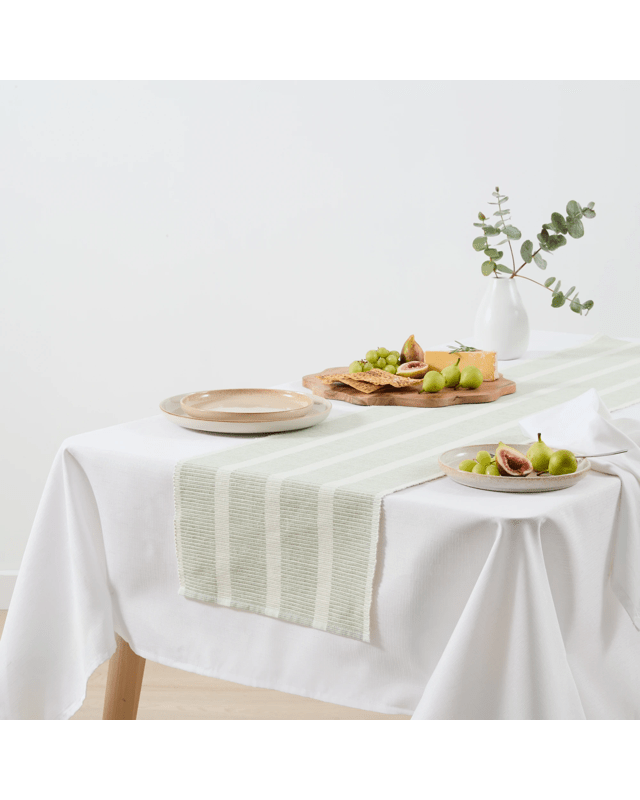 Green Ribbed Table Ru