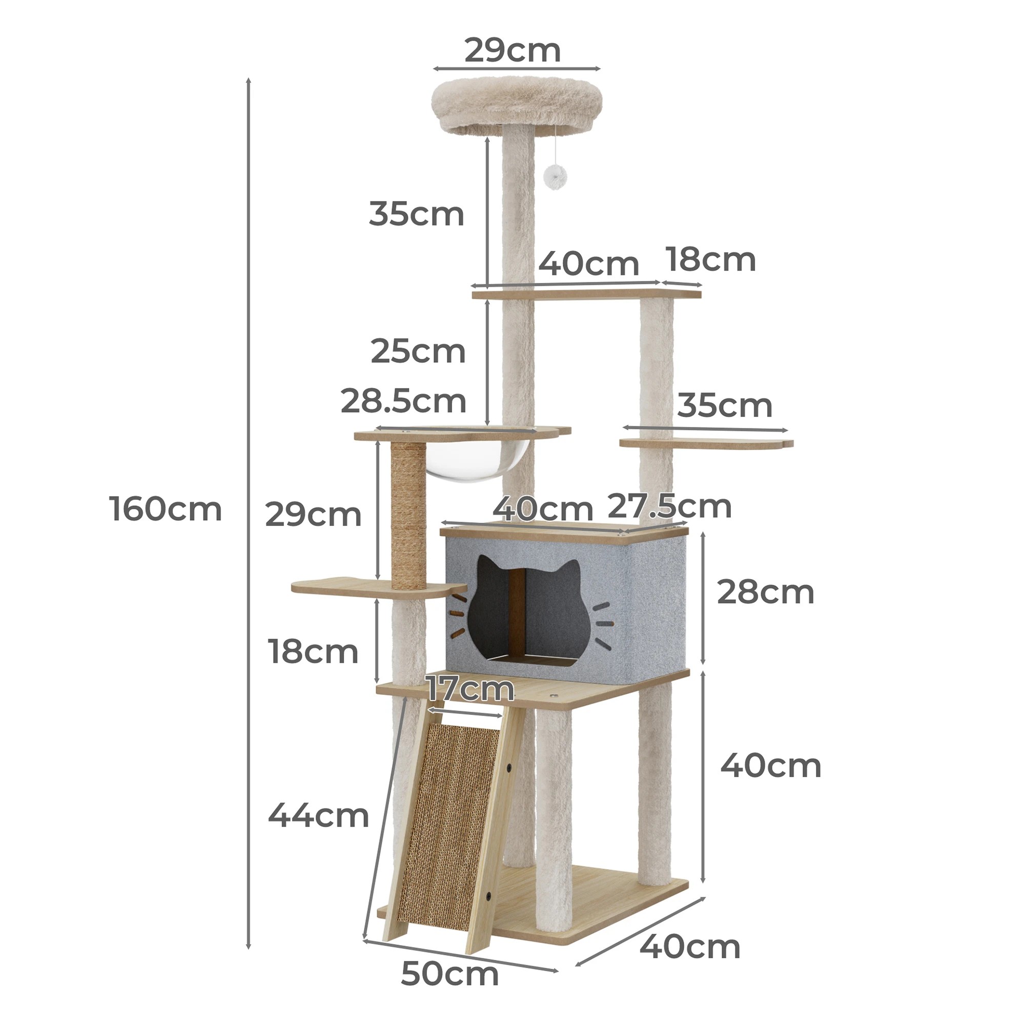 3 Pawz Cat Tree 7-tier 160cm, 3 of 7