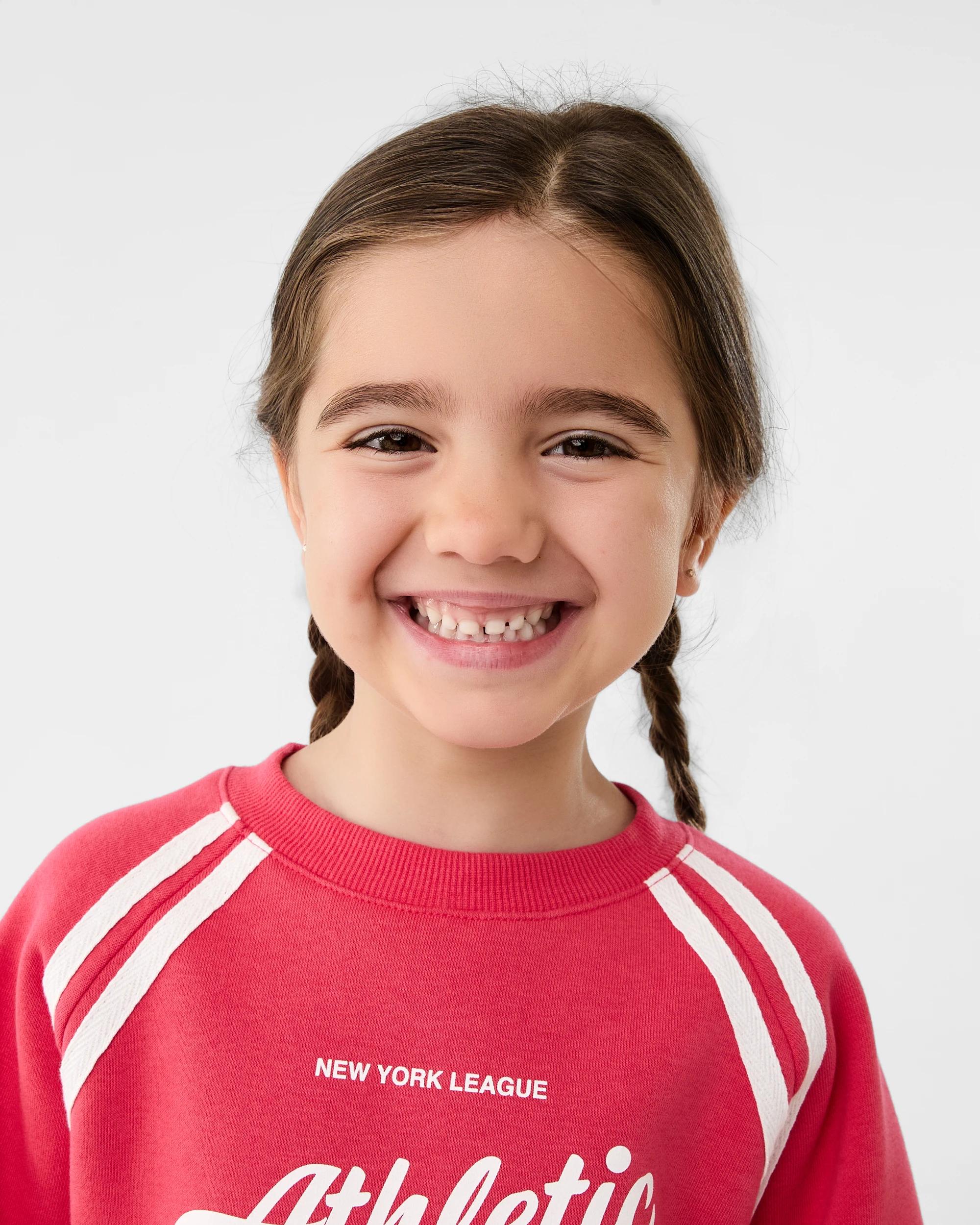 3 Raglan Sport Crew Neck Sweatshirt Red Slogan, 3 of 8