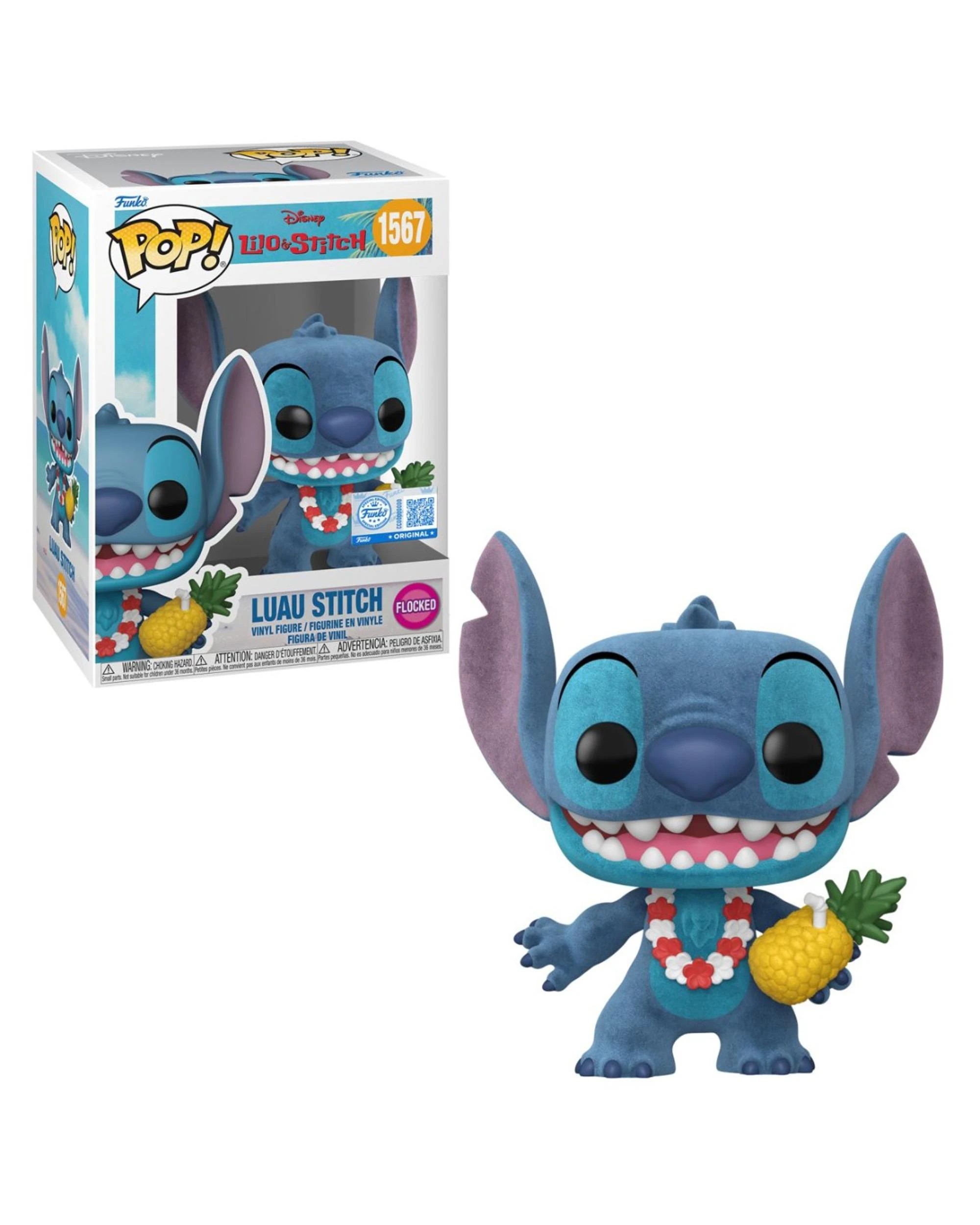 1 Lilo and Stitch: Luau Stitch Flocked Funko POP! Vinyl, 1 of 3