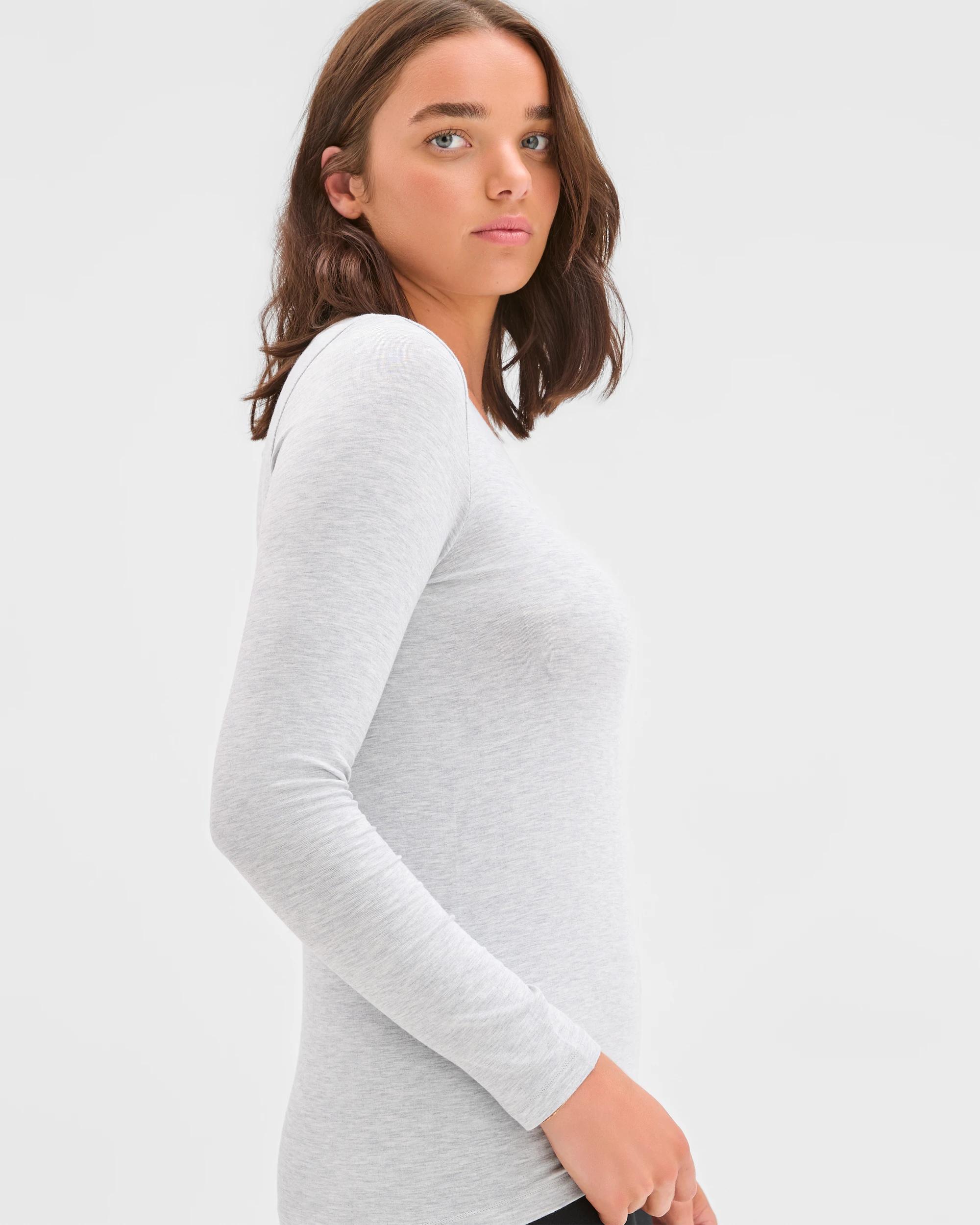 3 Target Woman Bamboo Base Layer Long Sleeve Thermal Top GREY MARLE, 3 of 5