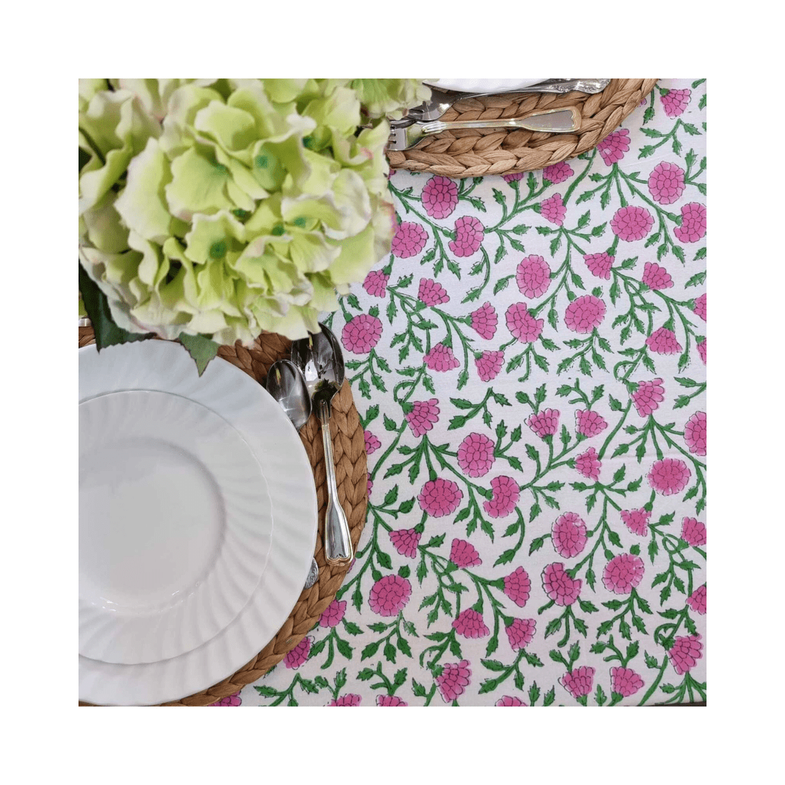 3 Kolka Rectangle Square Tablecloth Table Cover Flower Pattern Dining Table Cloth - Pink, 3 of 6