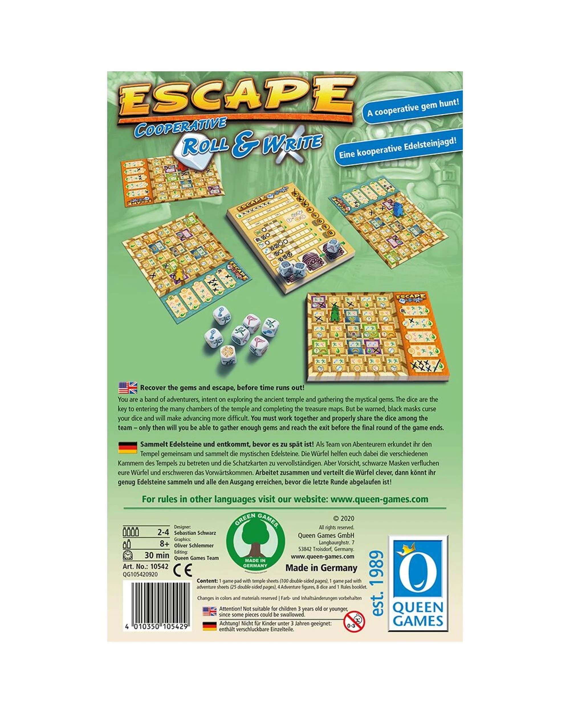 3 Escape Roll and Write Dice Game, 3 of 3