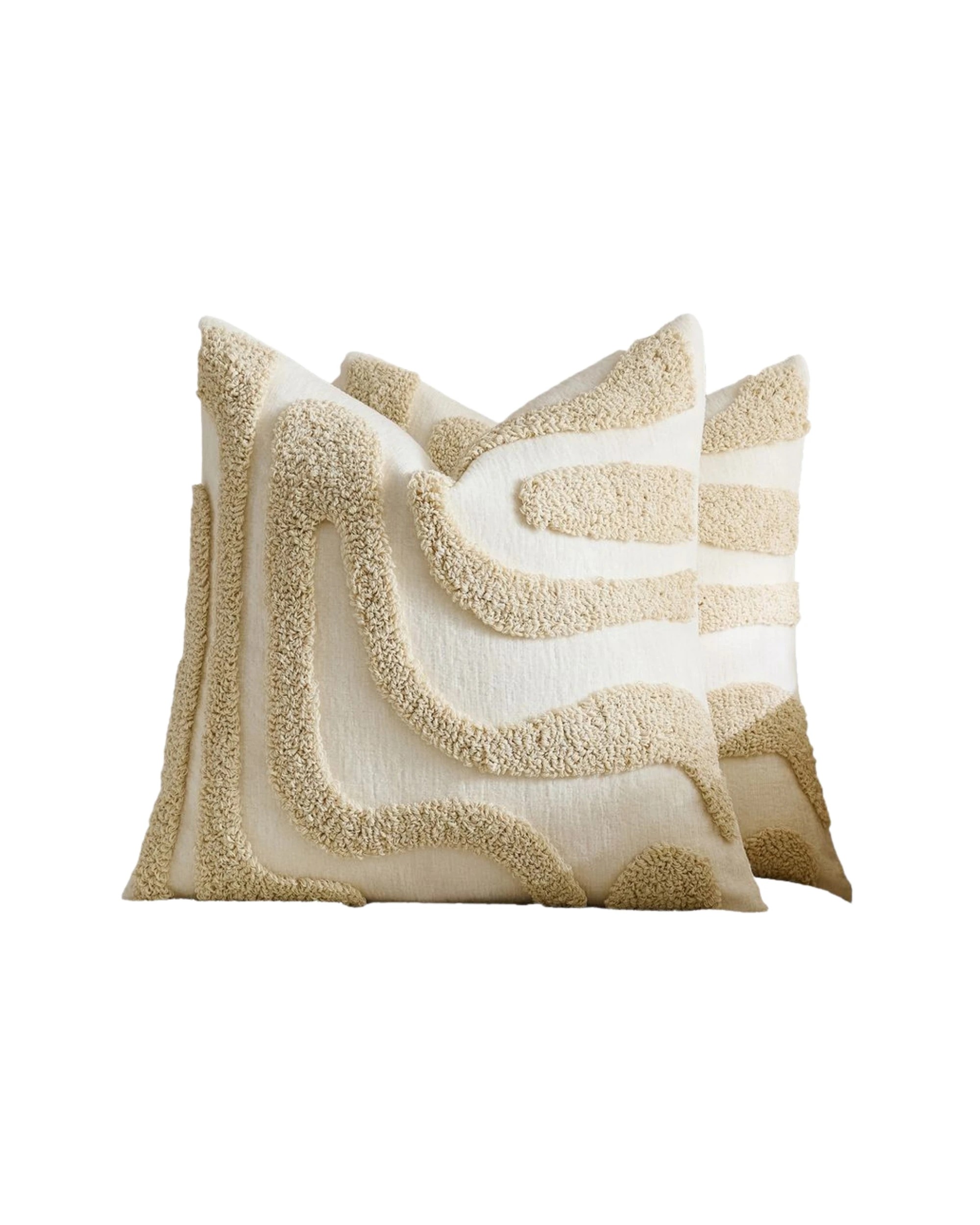 Gioia Casa 2-Pack Tufted Wave Cushion Covers 45cm x 45cm - Beige - Kmart