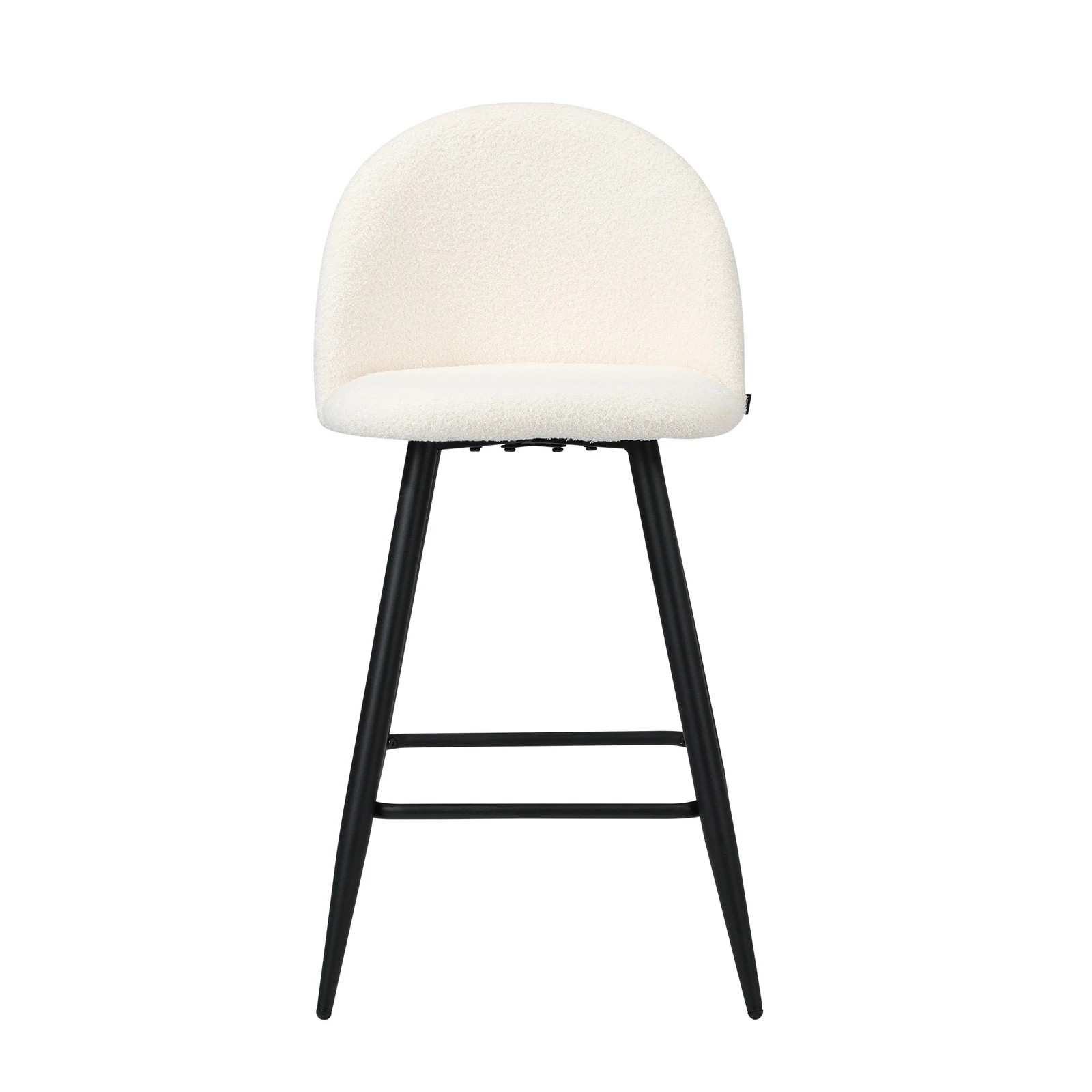 5 Oikiture 2x Bar Stools Kitchen Dining Chairs Counter Stool Boucle Padded
 - White, 5 of 9
