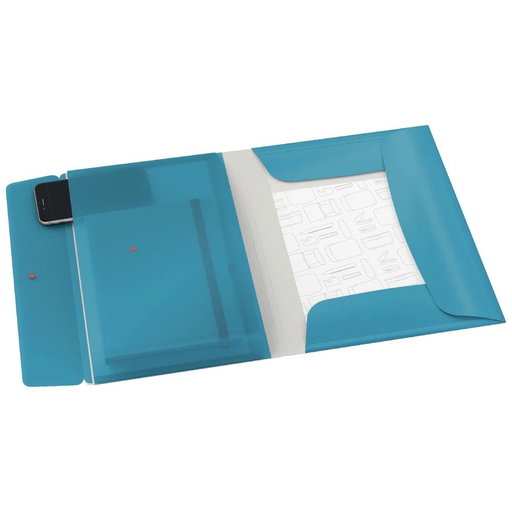 2 Leitz Cosy A4 3-Flap Folder with Pocket Blue, 2 of 2