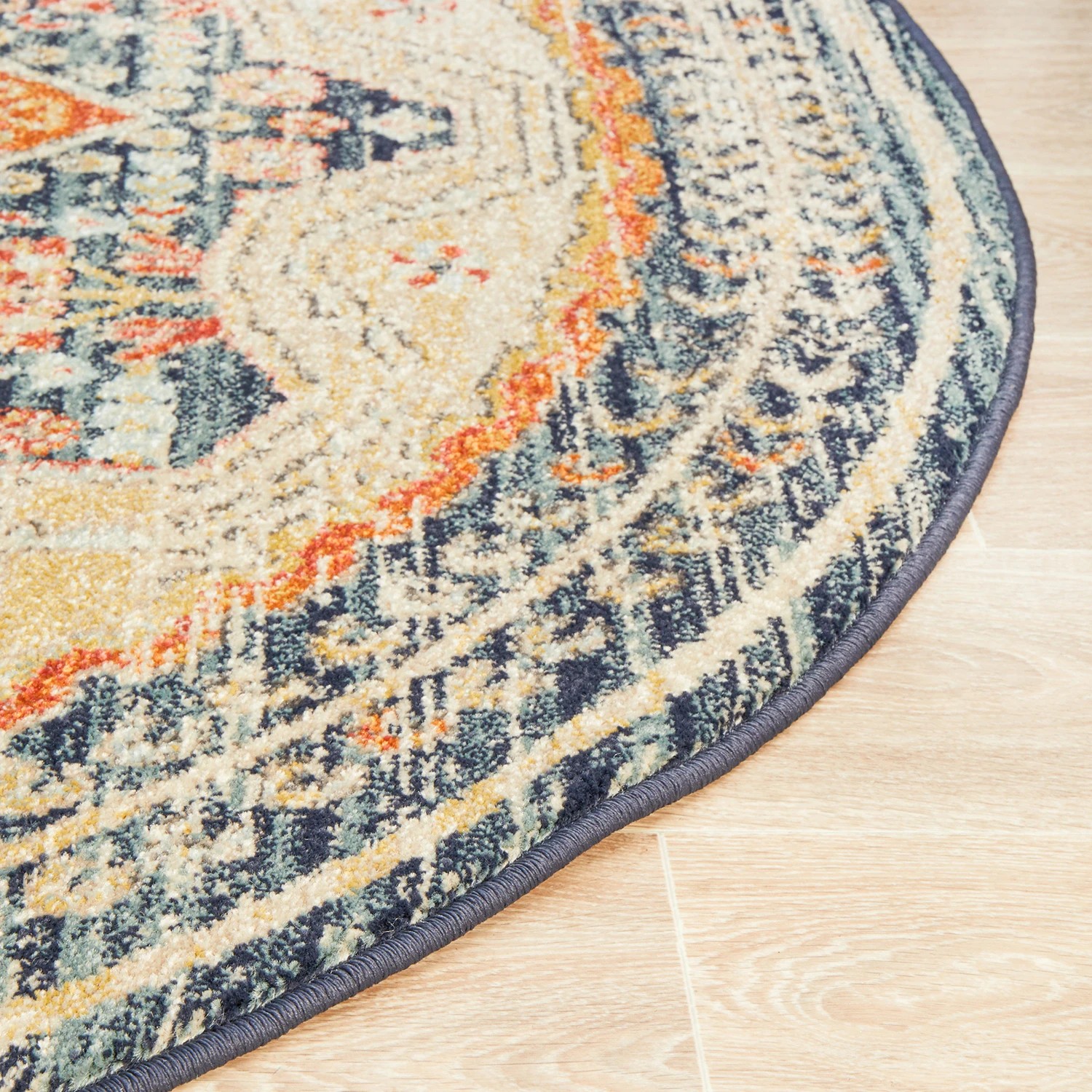 6 Common Ground Rugs Eterna 863 200x200cm - Medium Round Power Loomed Pet Friendly Rug - Blue, 6 of 9