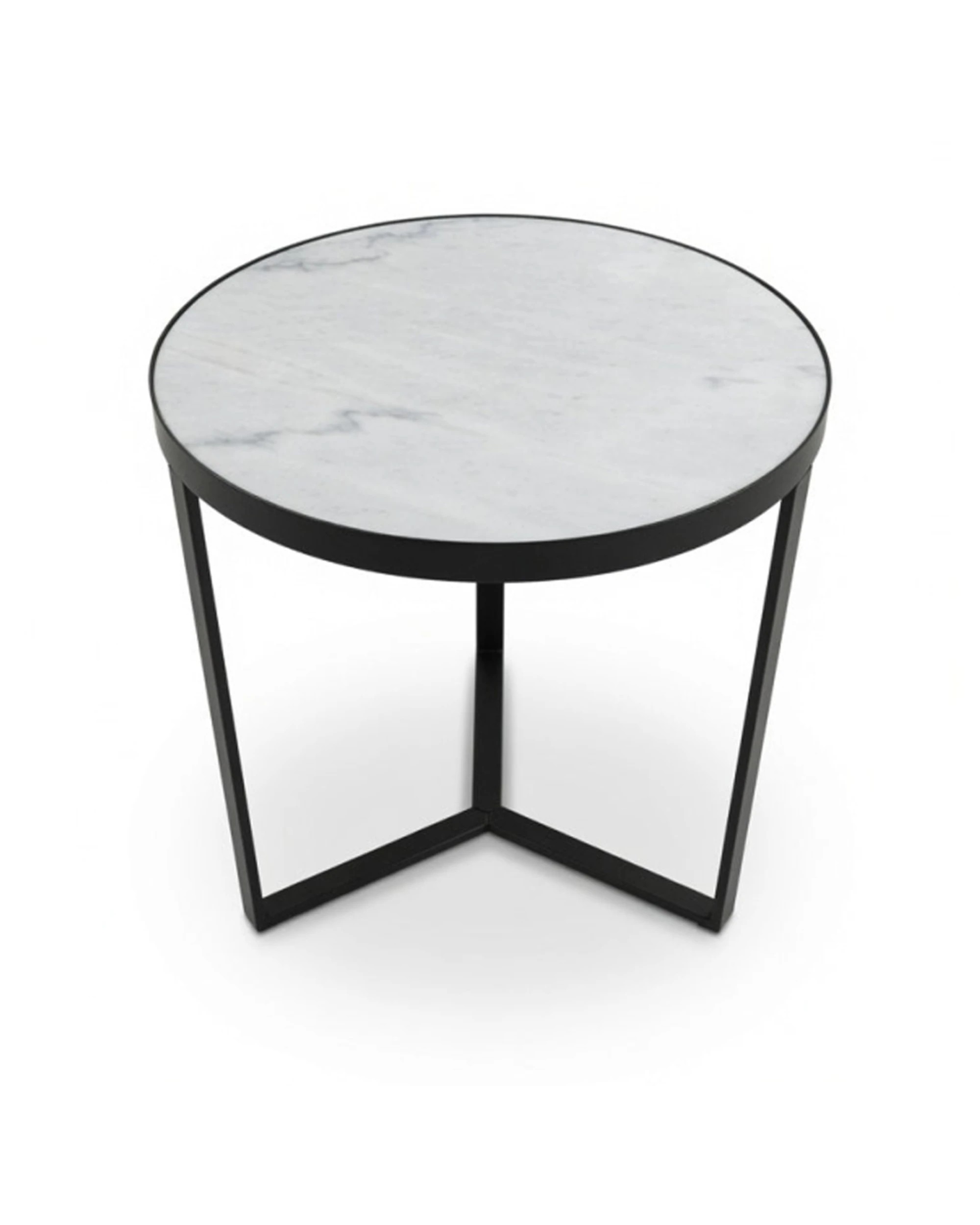 8 Codu Lume Side Table Metal Frame Marble Top 60x50x50cm Black - Multi, 8 of 9