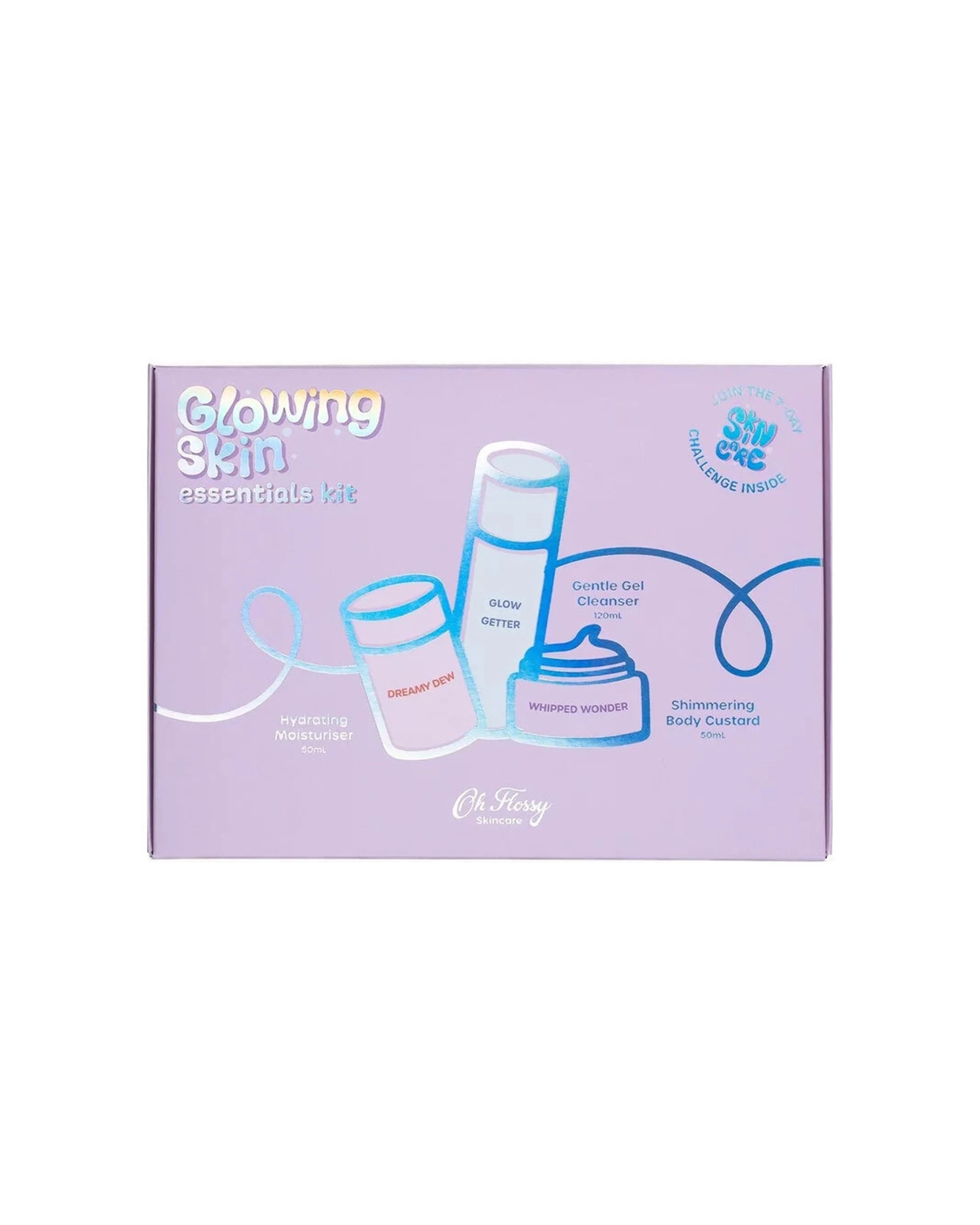 1 OH FLOSSY Skincare Cleanser Moisturiser Custard Glowing Skin Essentials Kit - Multi, 1 of 3