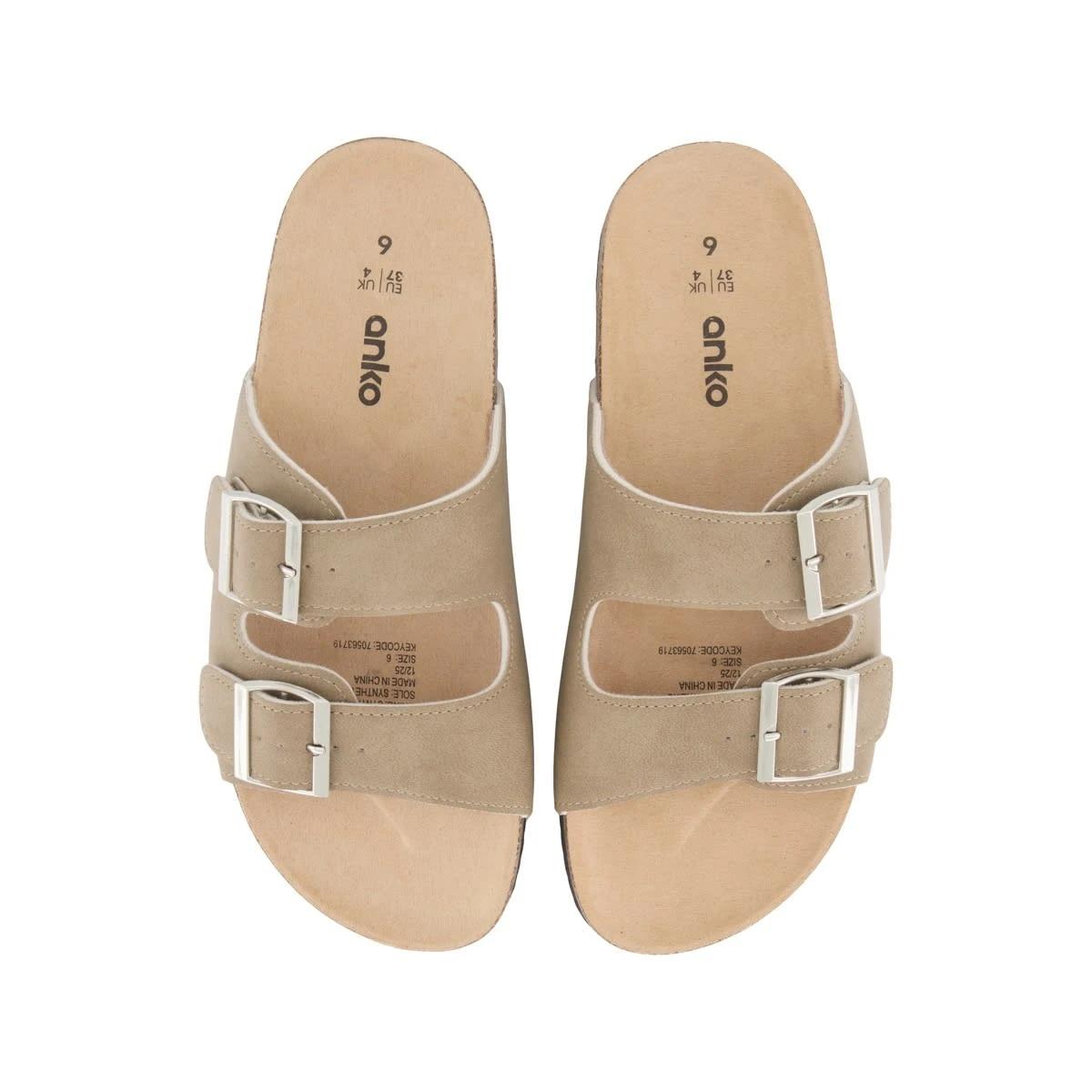 3 Double Buckle Footbed Slides OAT BEIGE, 3 of 3