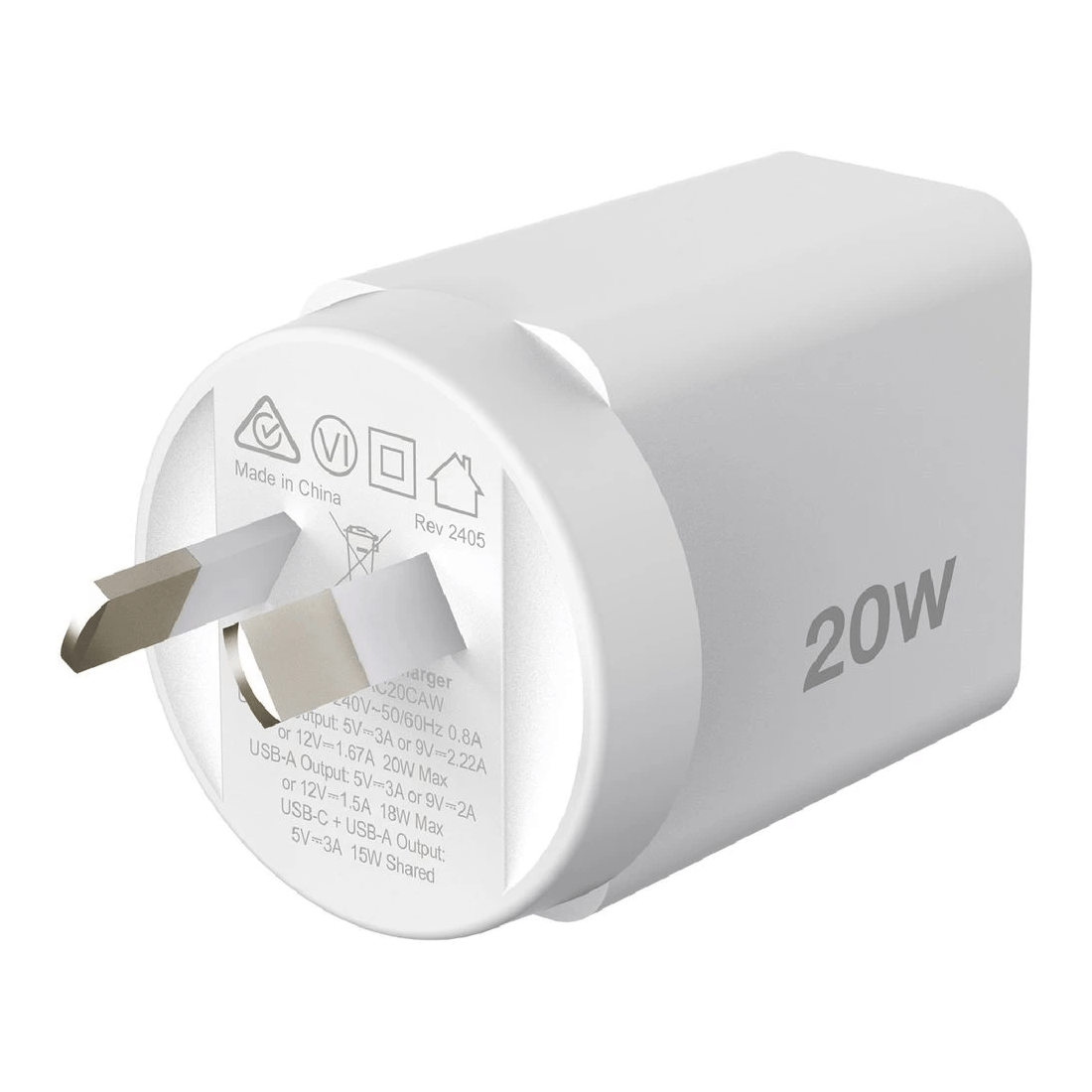 4 Comsol 20W Dual Port Wall Charger White, 4 of 5