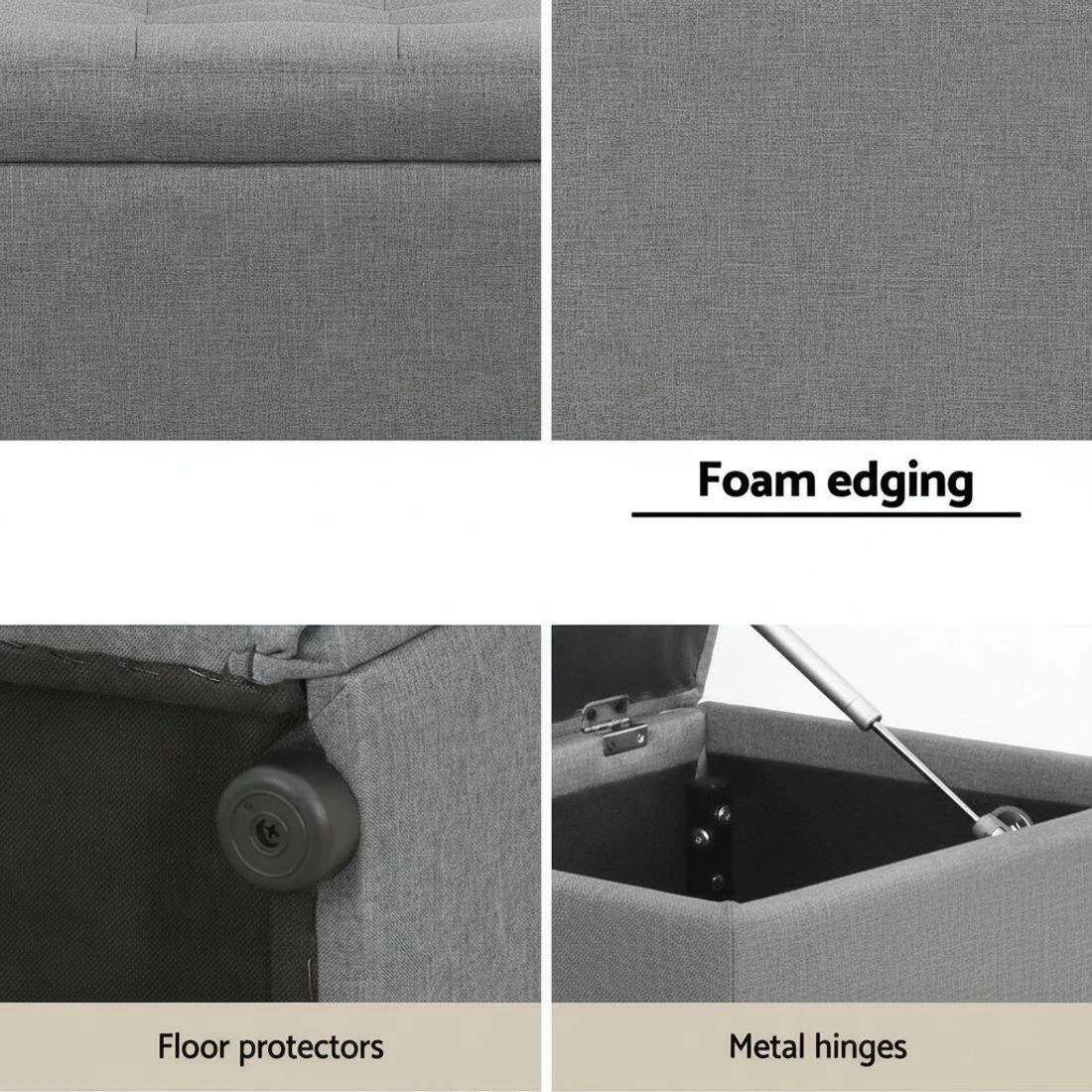 6 Artiss Storage Ottoman Blanket Box 140cm - Grey, 6 of 6