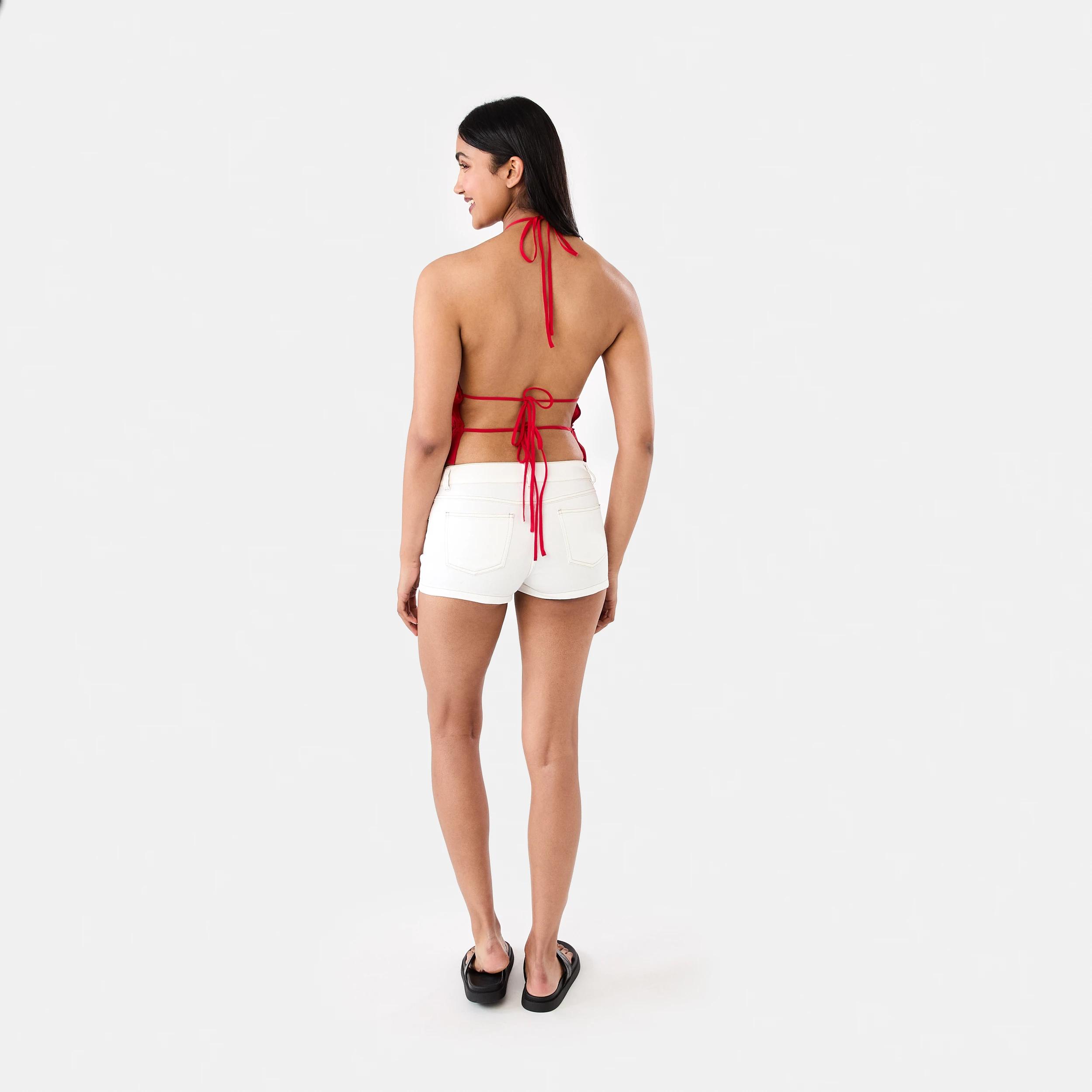 4 Denim Micro Shorts White, 4 of 7