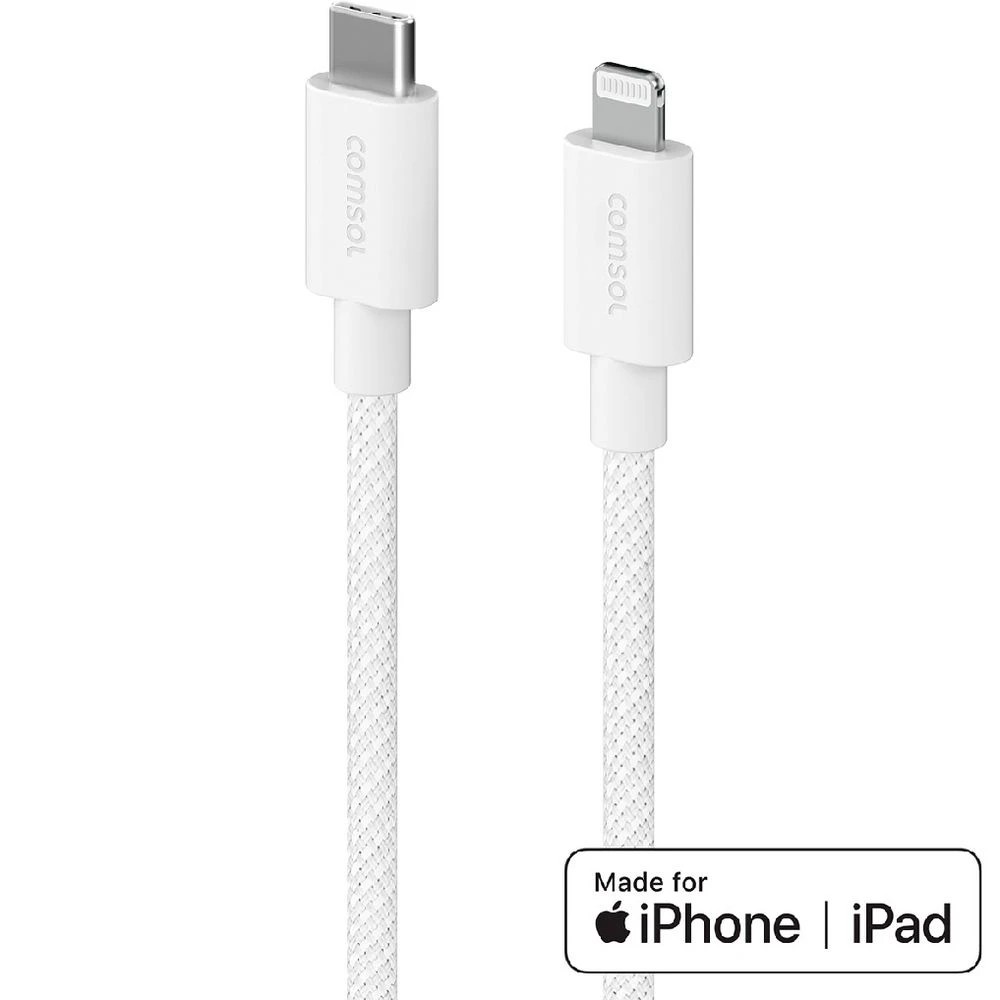 1 Comsol USB-C to Lightning Cable 1.2m White, 1 of 5