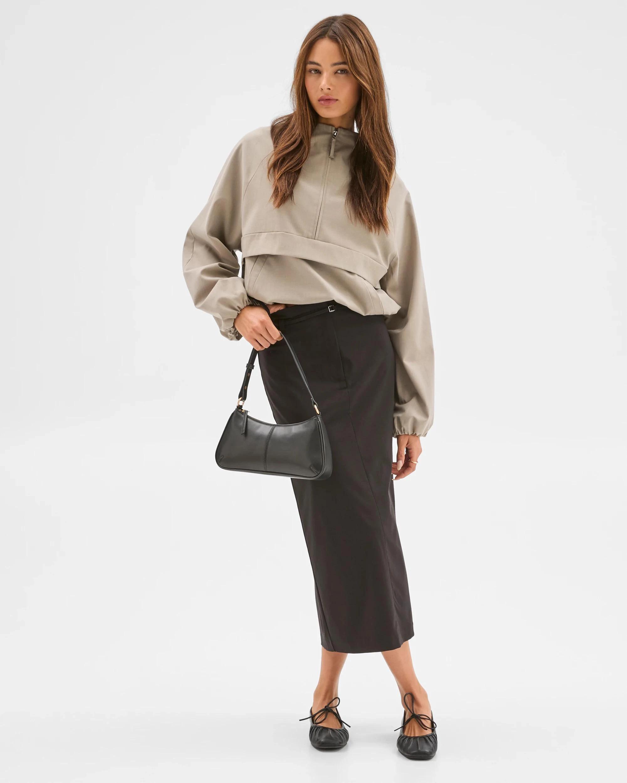 1 Lily Loves Column Midi Skirt BLACK, 1 of 6
