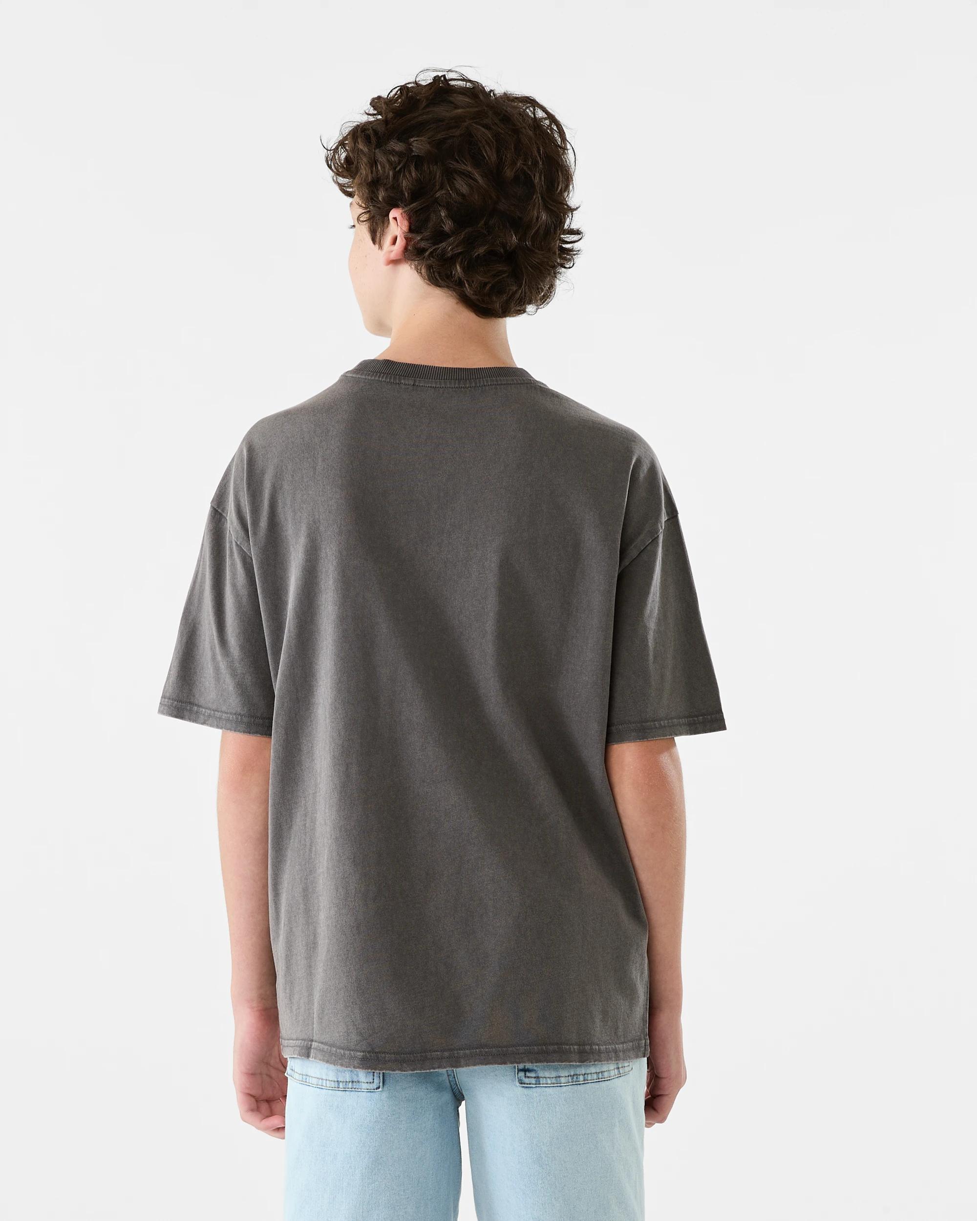 2 Short Sleeve Oversized Washed Printed T-shirt Gry Car, 2 of 7