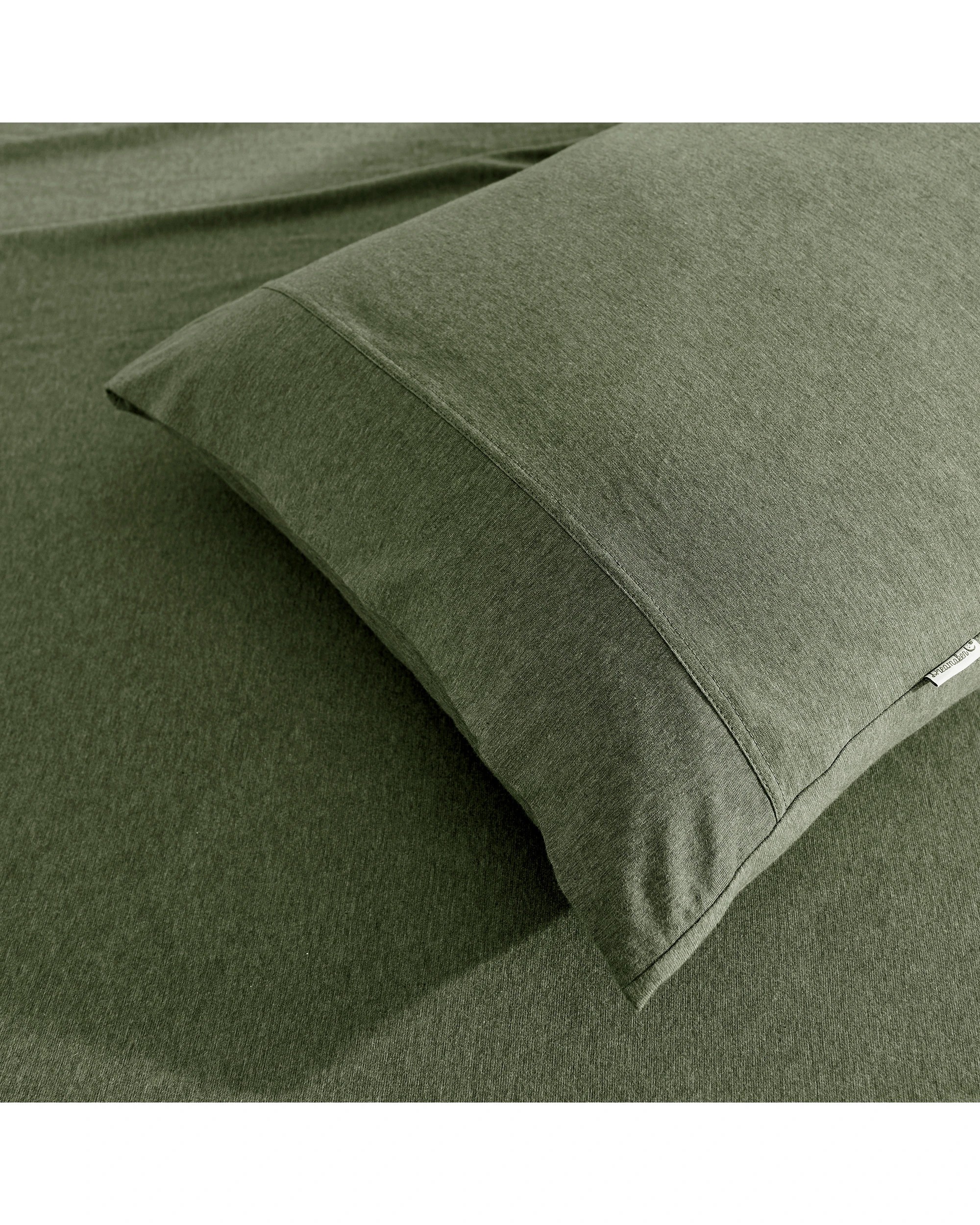 3 Dreamaker Jersey Luxe 100% Cotton Combo Fitted Sheet Set - Single Bed - Olive, 3 of 5