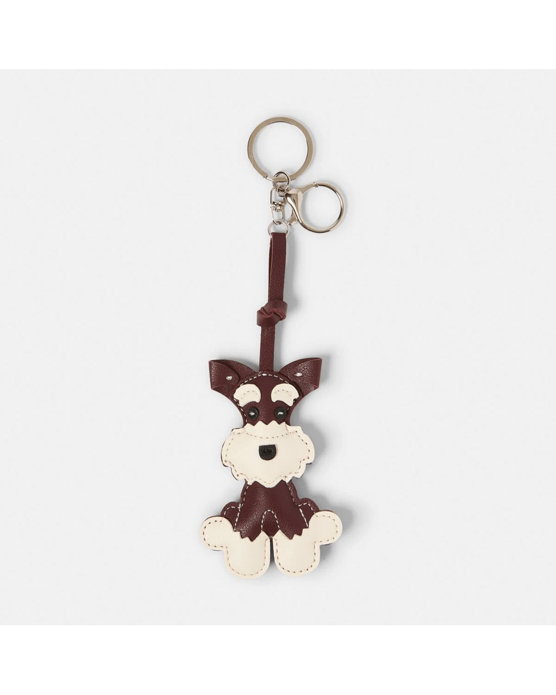 1 PU Dog Bag Charm Keyring - Brown and Silver Tone, 1 of 3