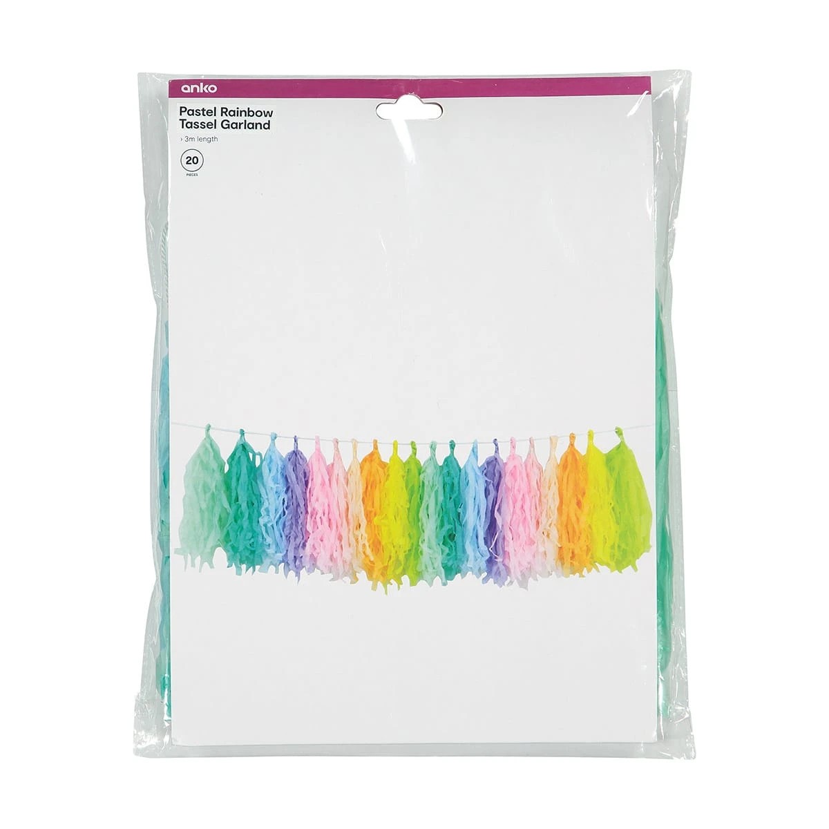 4 Pastel Rainbow Tassel Garland, 4 of 4