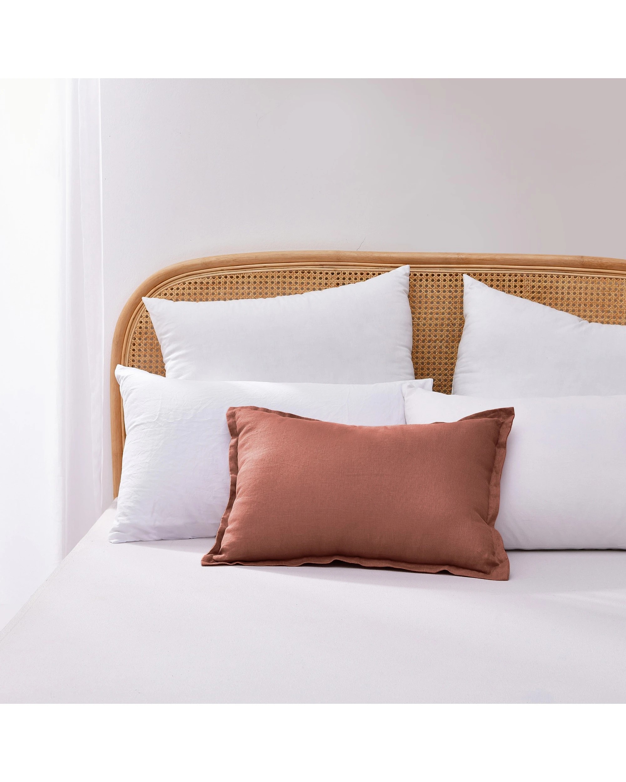 3 Natural Home ARDENNE Washed French Linen Rectangular Cushion with Oxford Edge 40x60cm - Clay, 3 of 9