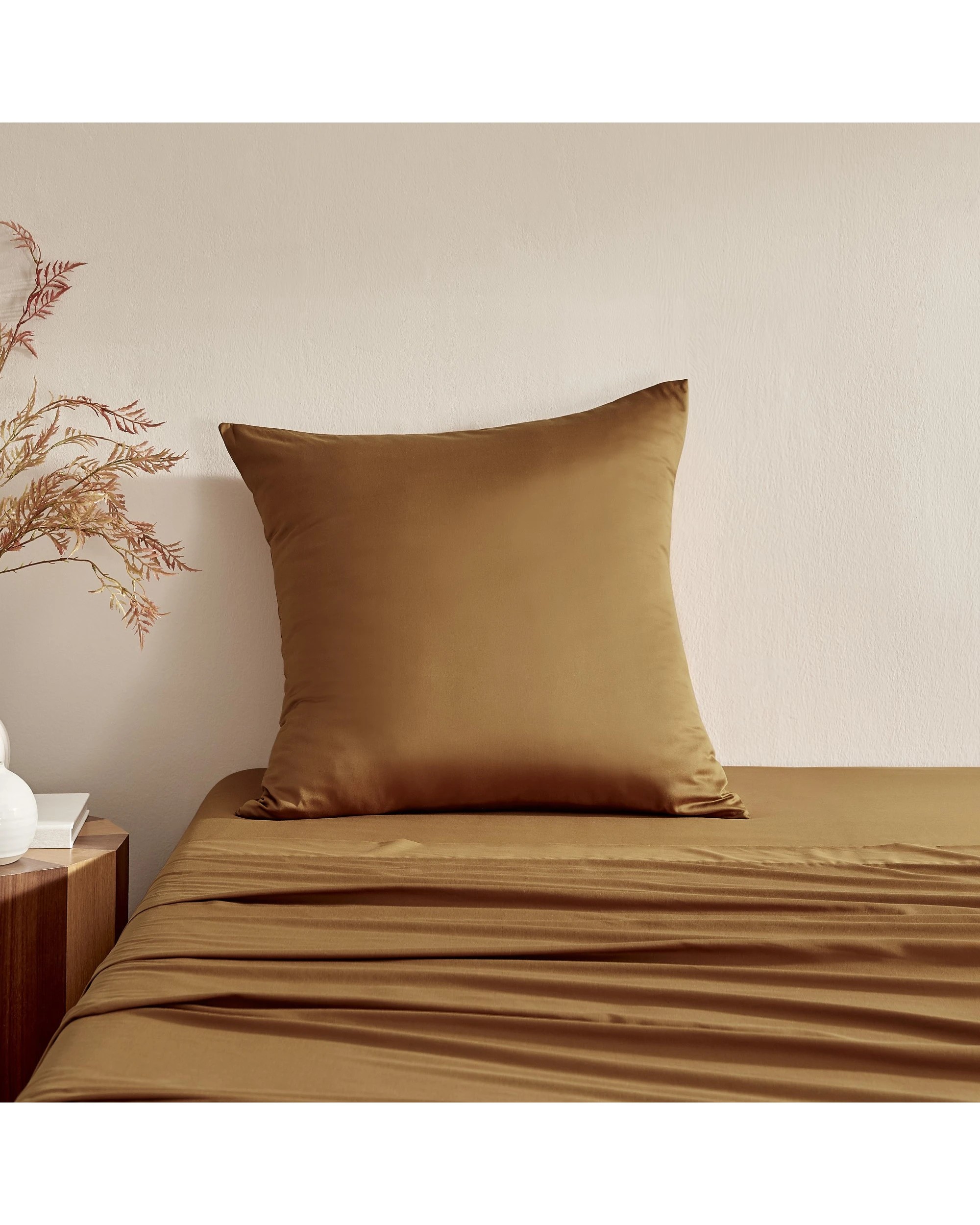 1 Serene 400TC Bamboo Cotton Sateen Euro Pillowcase - Rust, 1 of 3