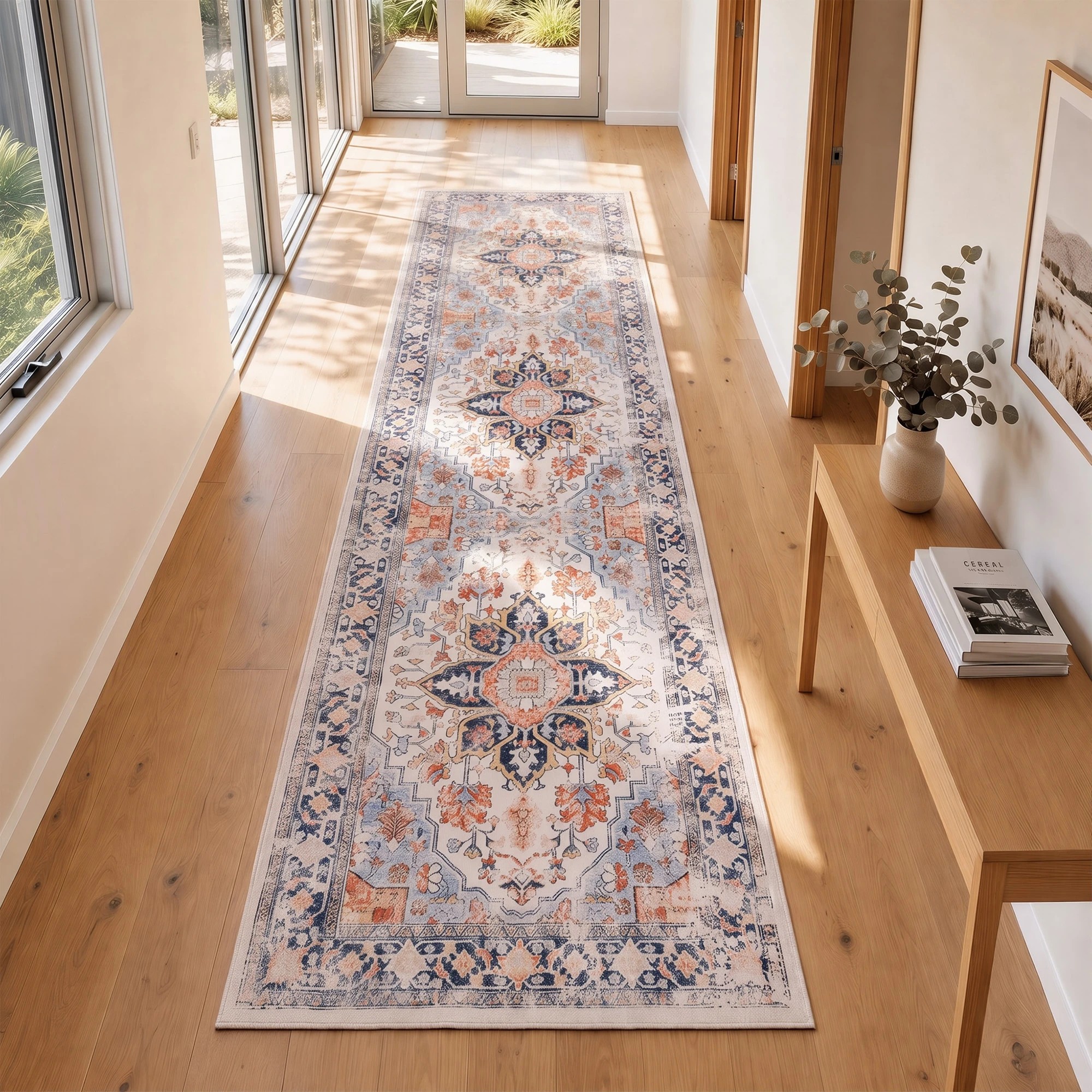9 Artiss 80 x 300 cm Hallway Runner Rugs for Living Room 0.5cm Washable Non-Slip - Multi, 9 of 10