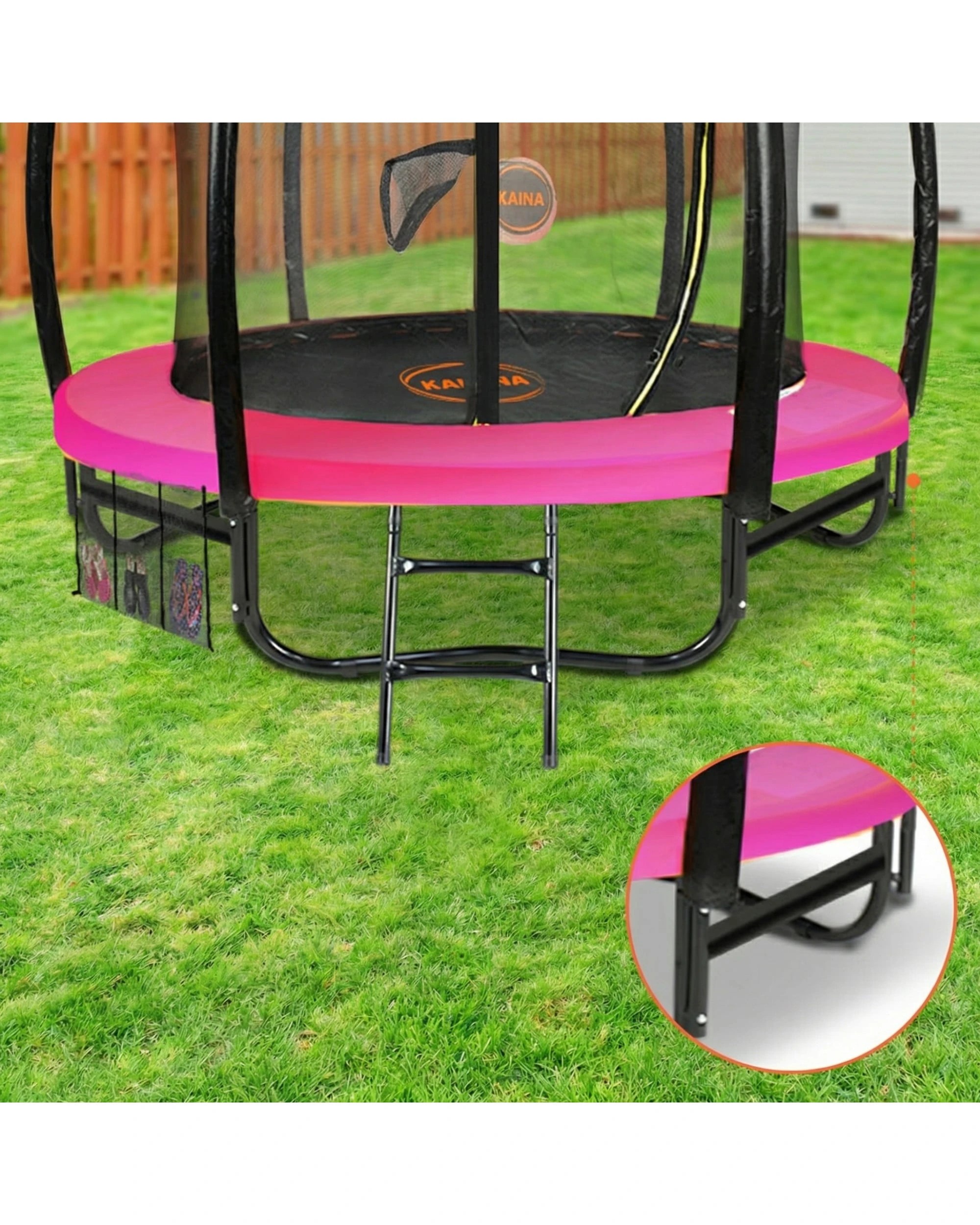 8 Kahuna 16ft Trampoline with Roof in Pink - Pink, 8 of 8