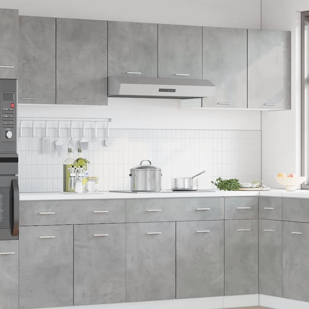 3 vidaXL Sleek Kitchen Cabinet Ample Storage - Grey, 3 of 9