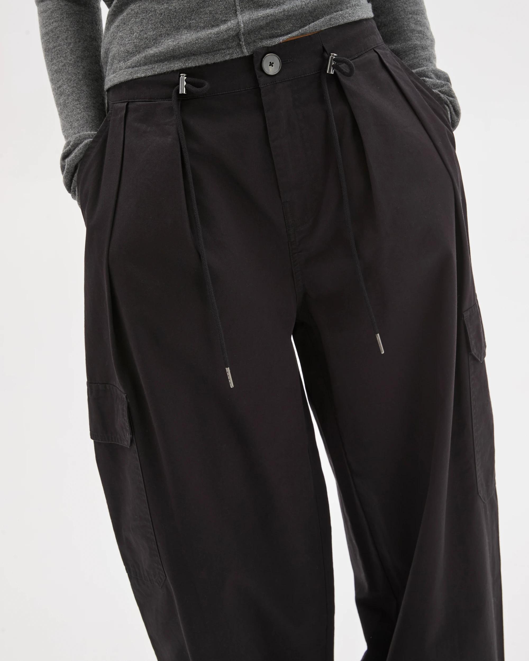 6 Lily Loves Australian Cotton Contrast Pocket Cargo Pants BLACK, 6 of 7