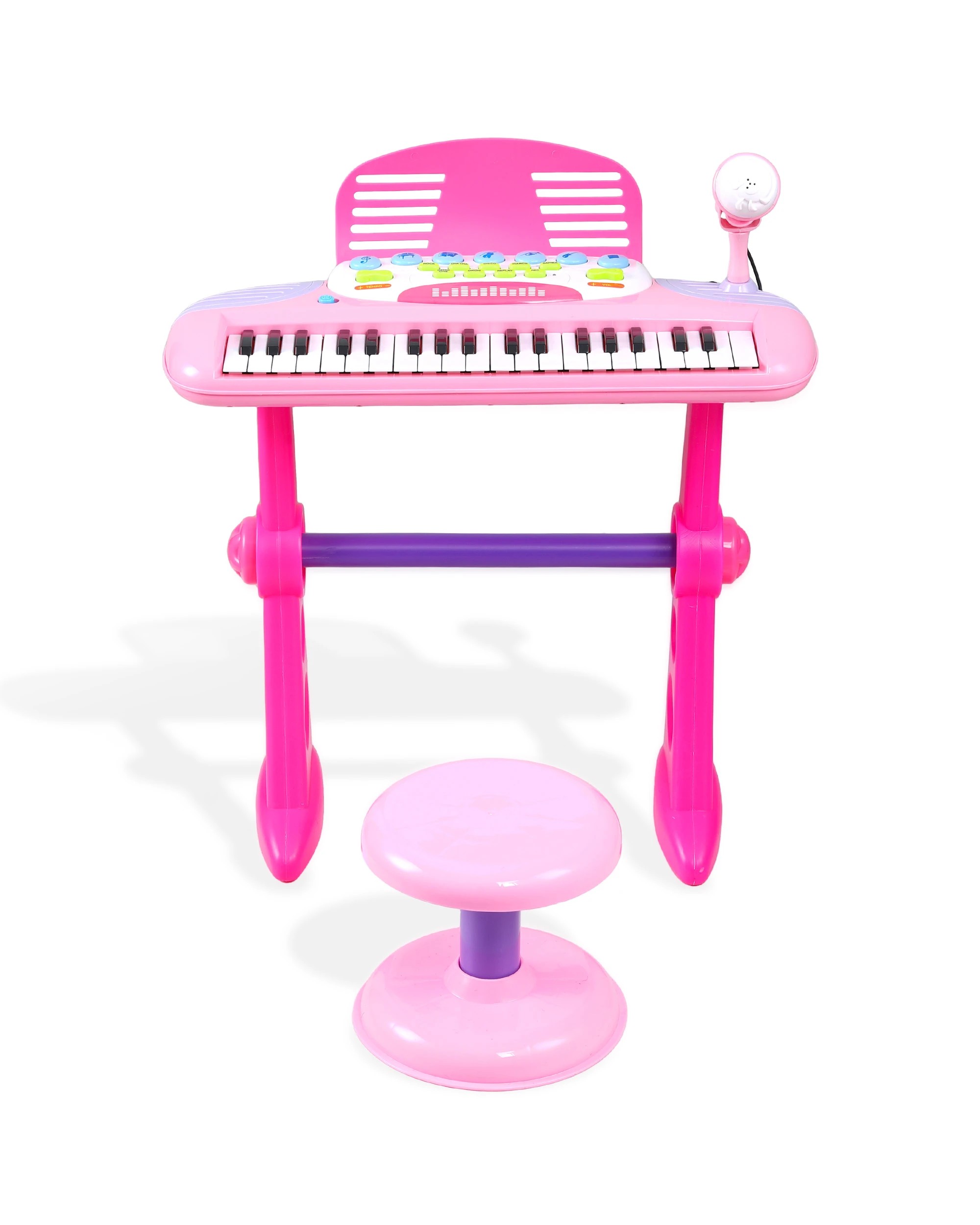 3 Keezi Kids Piano Keyboard 37 Keys Electronic Musical Instrument Set w/ Stool - Pink, 3 of 7