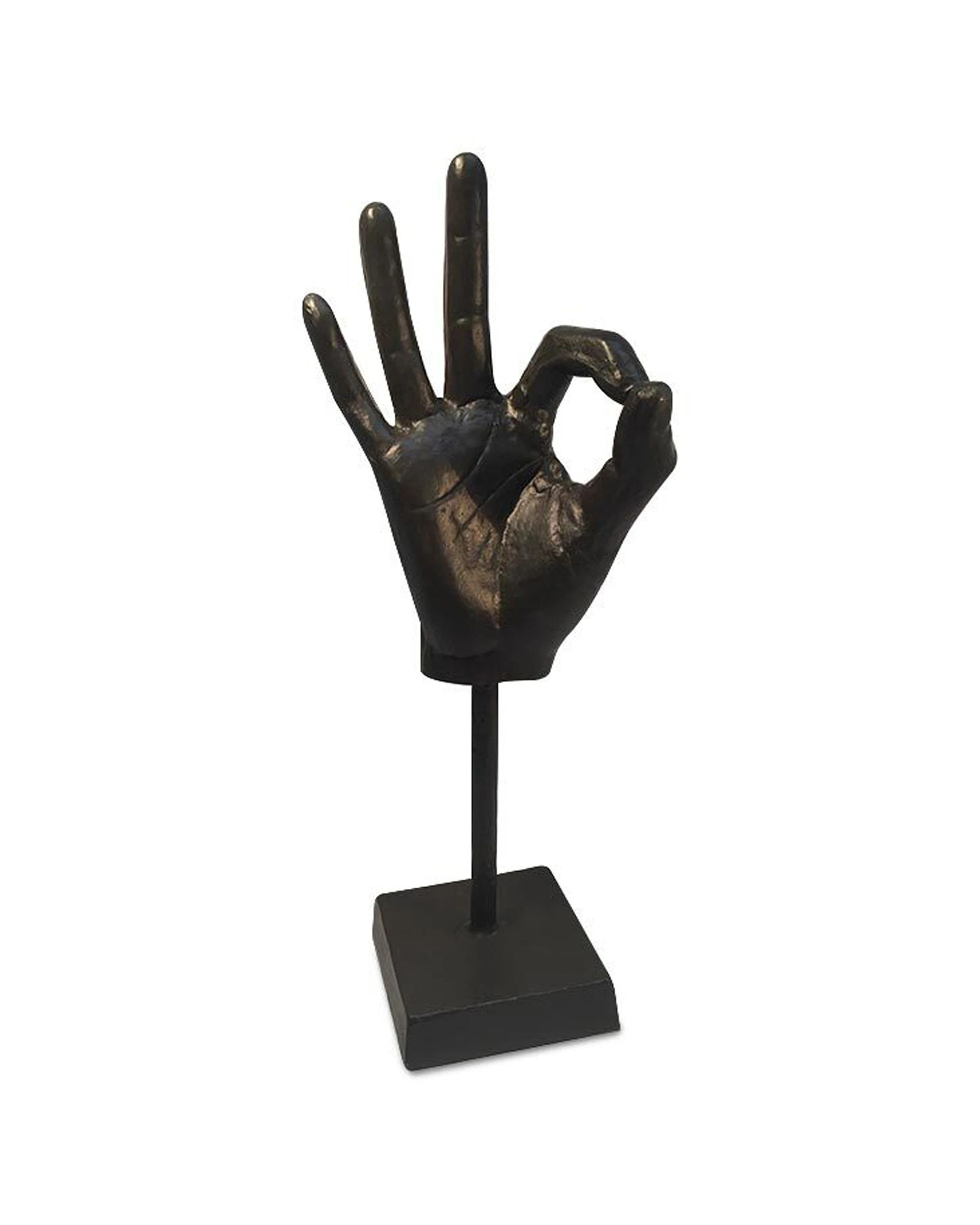 1 Mens Republic Ok Sign Home Bedroom Decor Statue Gift Iron Sculpture 30Cm Flannel Base - Black, 1 of 1