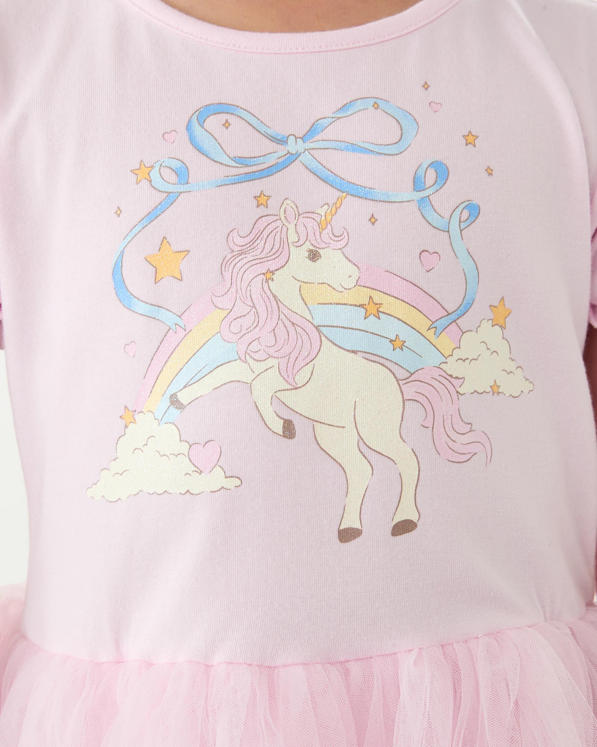 5 Short Sleeve Tiered Tutu Dress Pnk Uncrn, 5 of 7