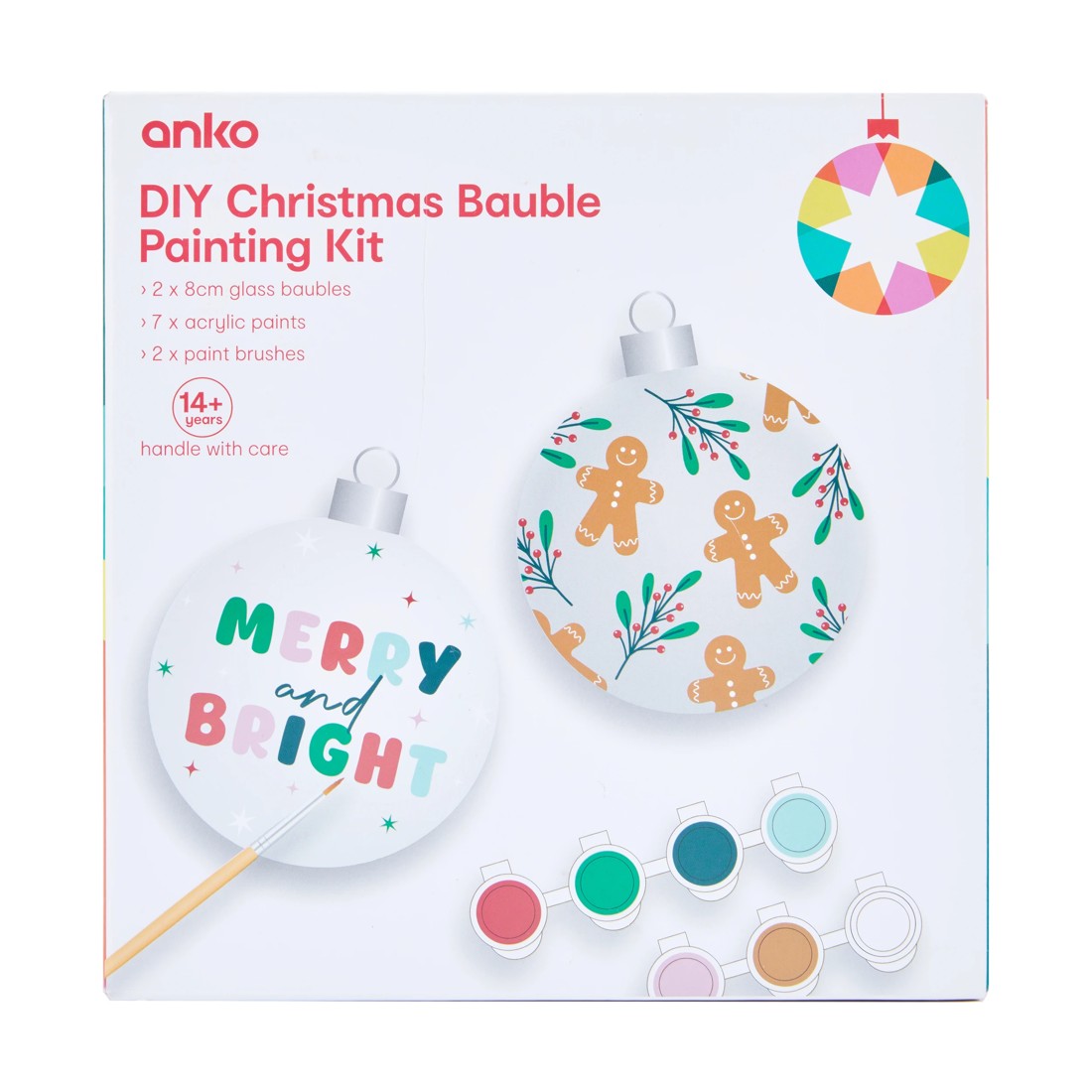 1 DIY Christmas Bauble Painting Kit, 1 of 3