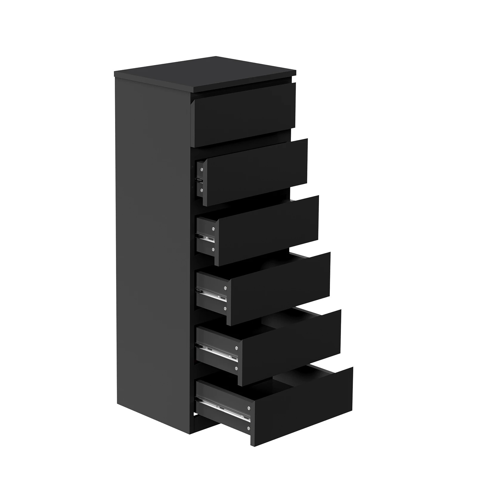 6 Oikiture 6 Chest Of Drawers Tallboy Dresser Table Storage Cabinet
 - Black, 6 of 10