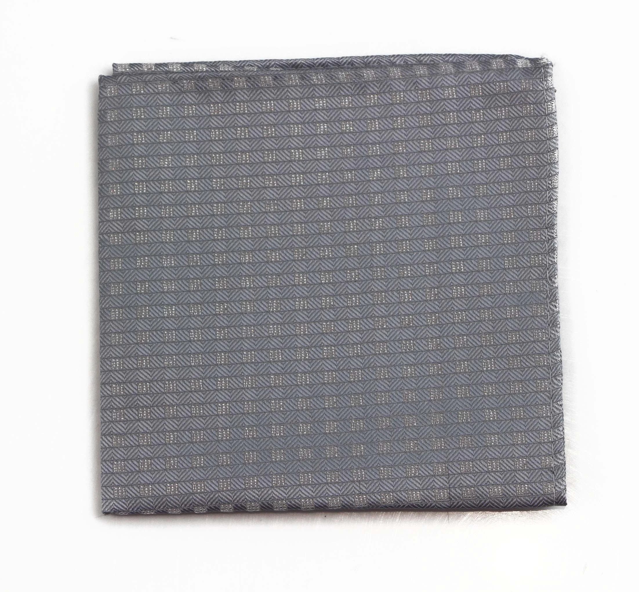 4 Zasel Mens Silver Striped Square Silk Pocket Square - Multi - Multi, 4 of 4